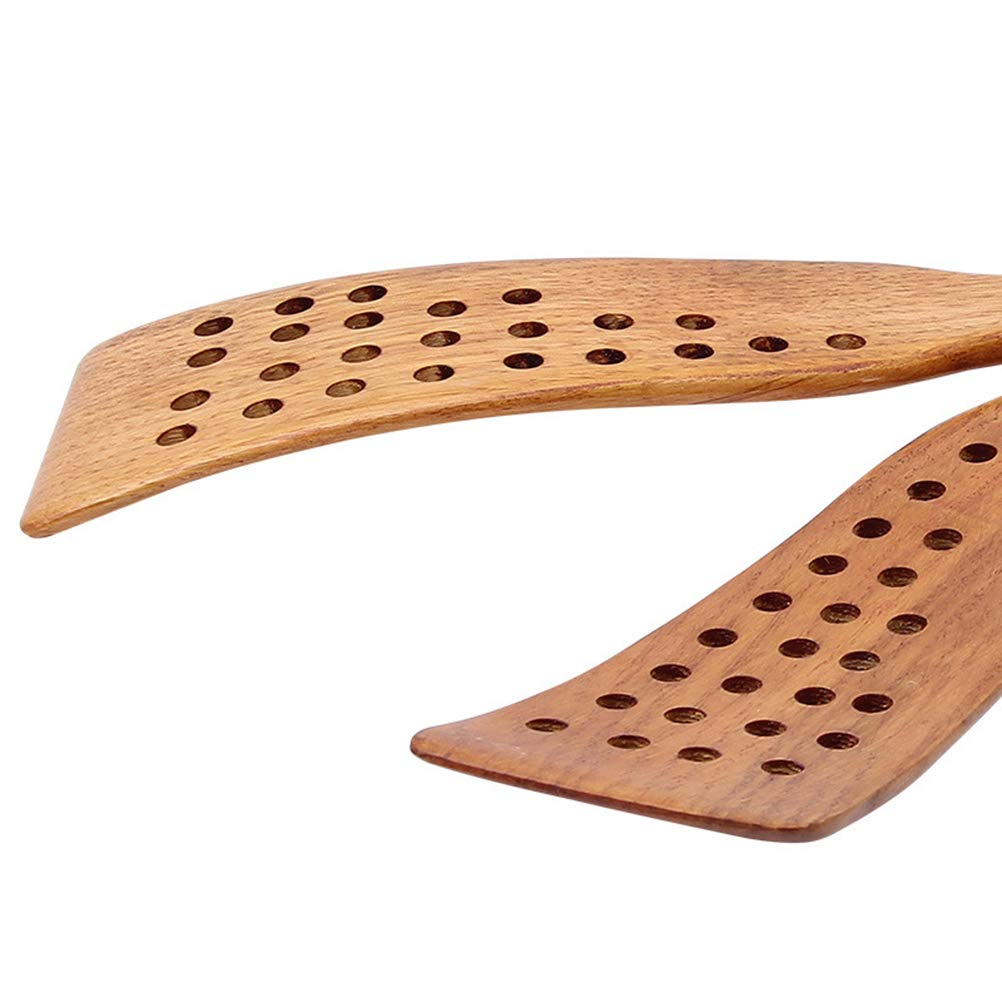 2-Pack Wooden Spatulas for Cooking - Natural Wood Non-Stick Kitchen Turner & Flipper - Perfect for Pancakes, Eggs, Stir-Frying and Sauteing - Eco-Friendly Wooden Cooking Utensil Set