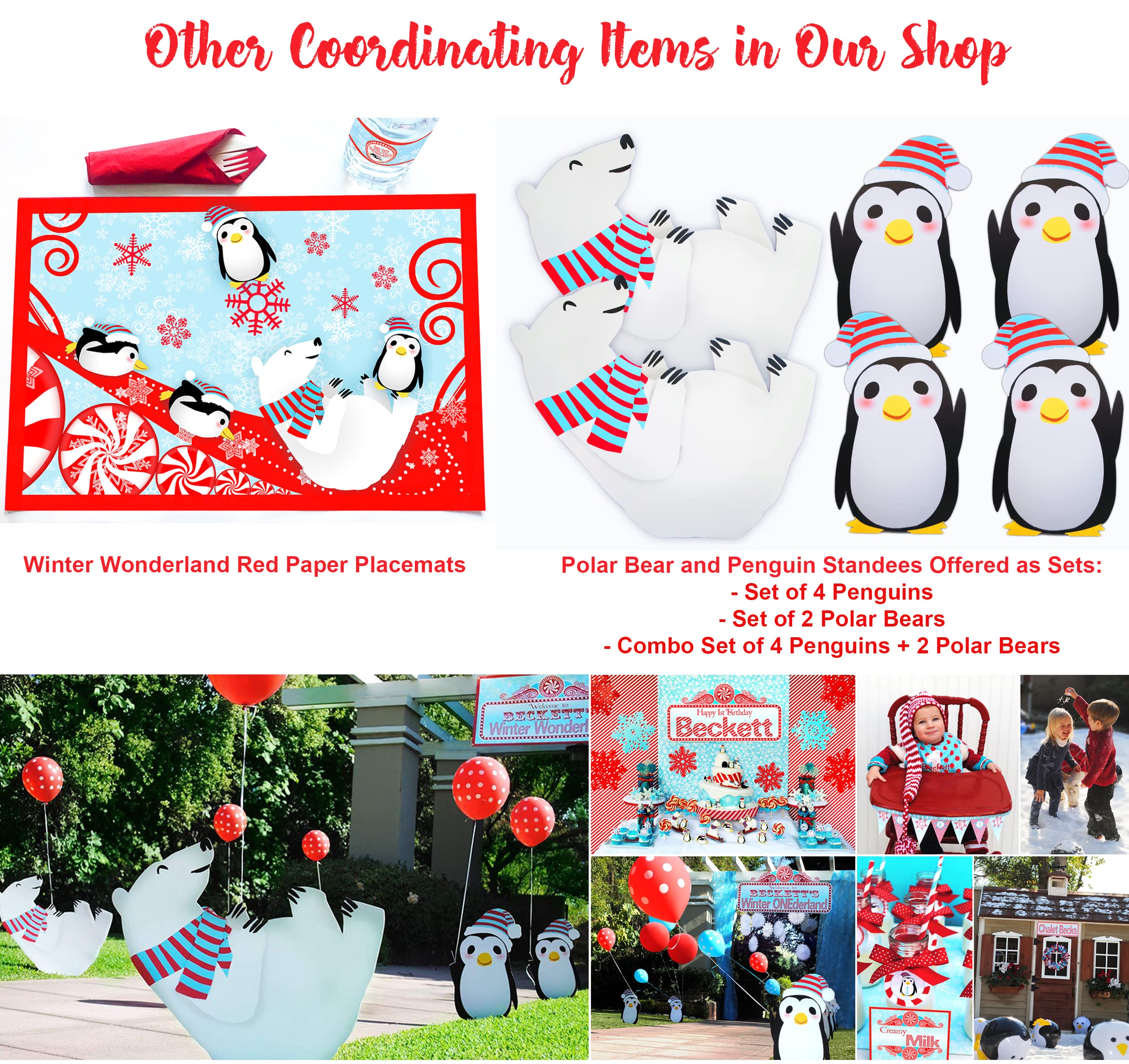 Winter Wonderland Penguin Birthday Cupcake Toppers & Wrappers Set - 24pcs Cupcake Decorations for Winter ONEderland Party Supplies - Perfect for Baby Showers, Birthday Cakes & Holiday Celebrations