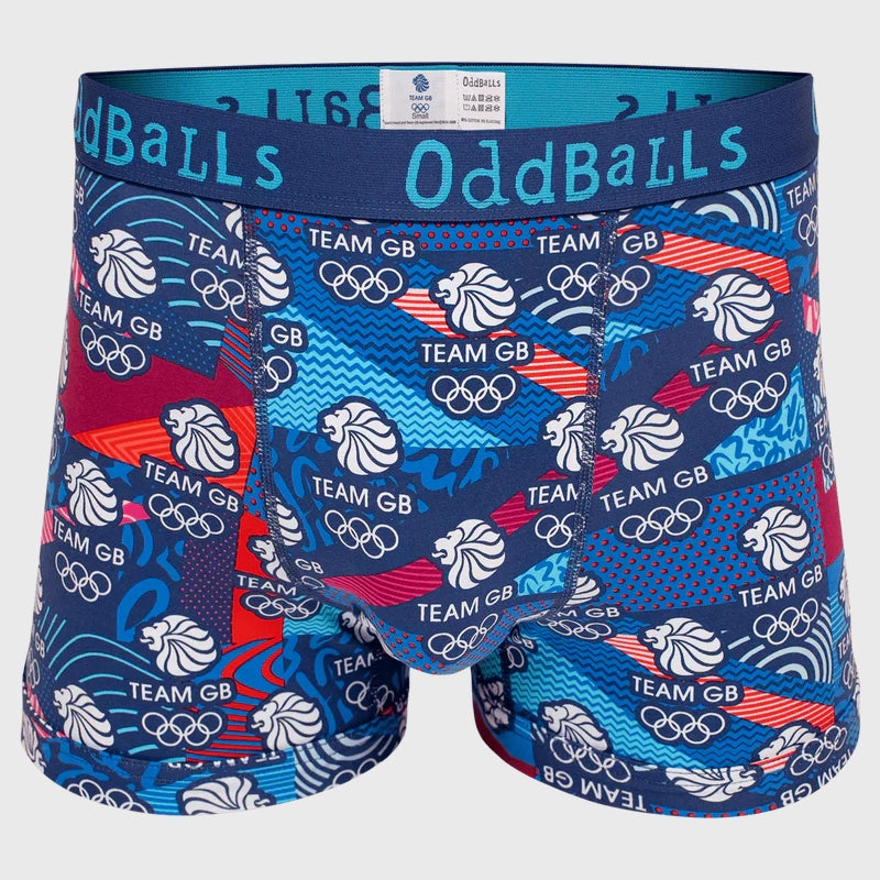 OddBalls Team GB Navy Blue Boxer Shorts - Comfortable Men's Underwear for Sports & Daily Wear - Perfect for Gym, Running, and Casual Outfits