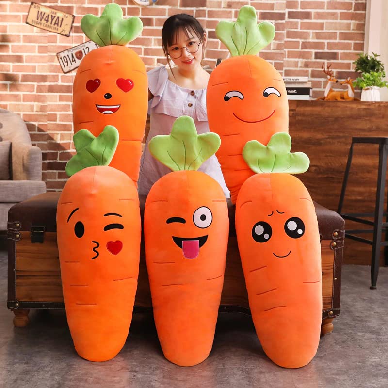 Giant Carrot Plush Pillow - 43.3 Inch (110cm) Super Soft Kawaii Body Pillow for Kids, Friends & Mother's Day Gifts - Cute Bed Decor & Comfortable Hugging Pillow for Sleep, Relaxation & Anime Cosplay