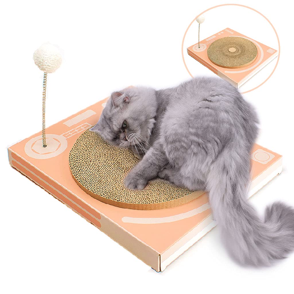 DJ-Shaped Cardboard Cat Scratcher Pad - Durable Scratching Toy & Lounge Bed for Cats - Perfect for Playtime, Napping & Protecting Furniture