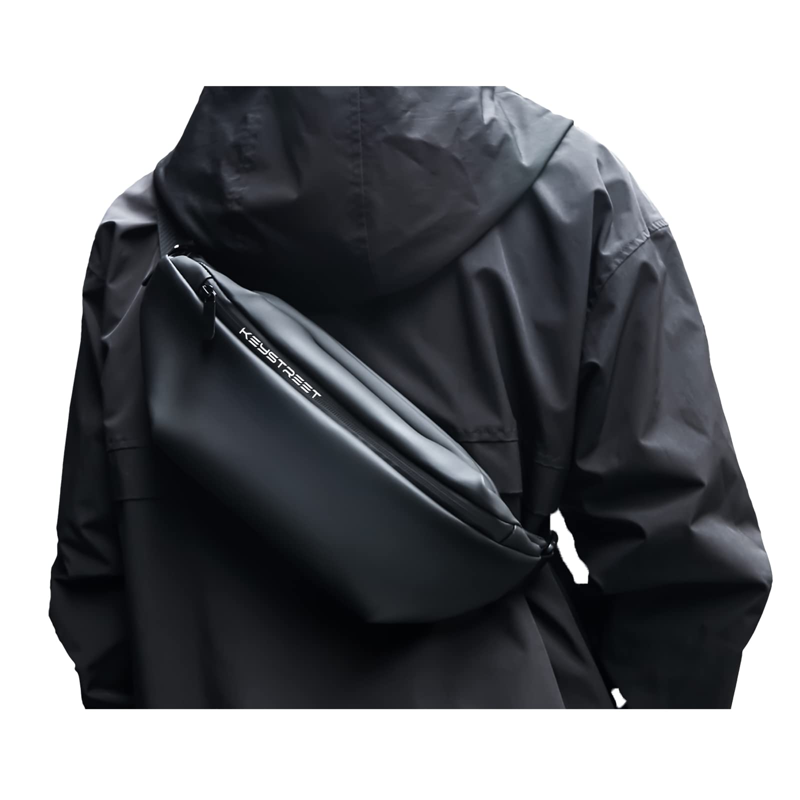 Men's Waterproof Crossbody Fanny Pack - Large Waist Bag for Travel, Running, Cycling & Sports - Holds All Phones - Perfect for Outdoor Adventures & Daily Commute