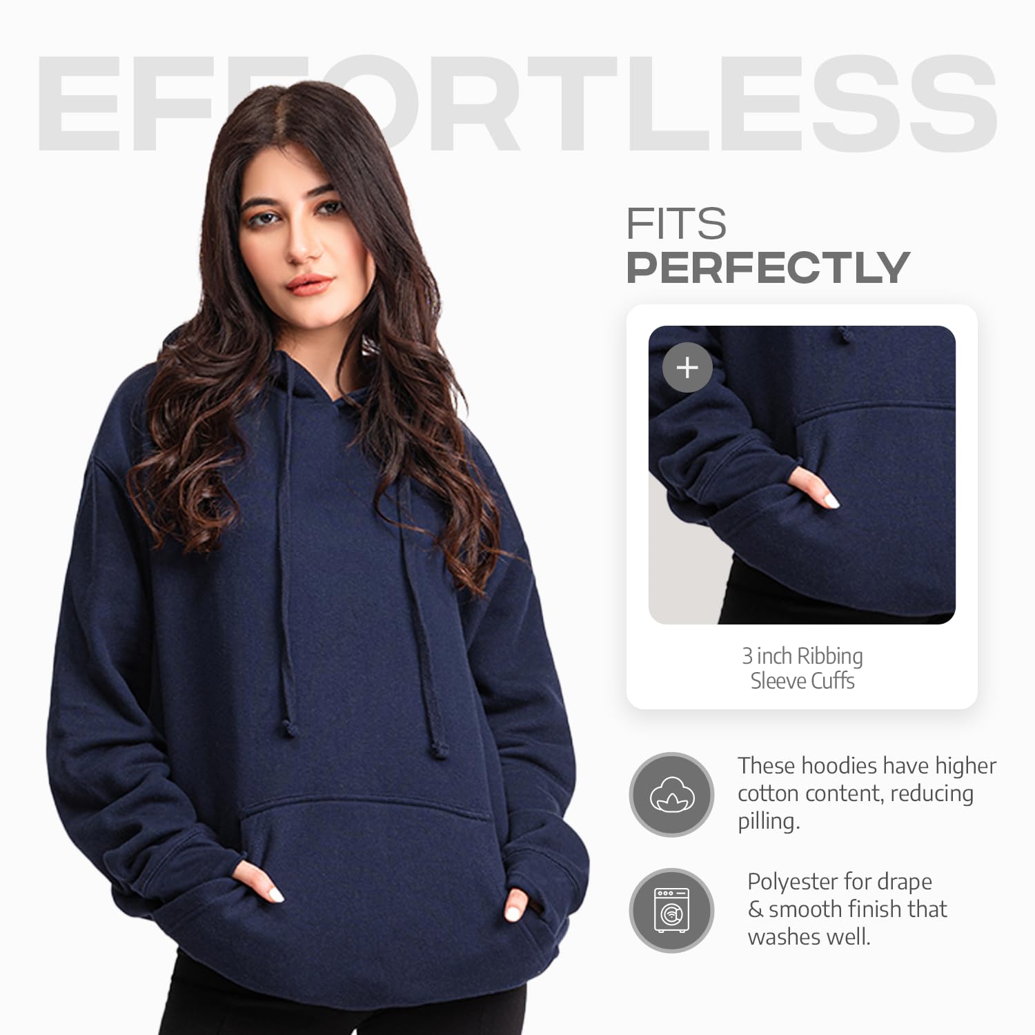 Aon's Premium Natural Cotton Blend Women's Hoodie - Breathable, Comfortable & Stylish Modern Fit for Casual Wear, Gym, and Outdoor Activities