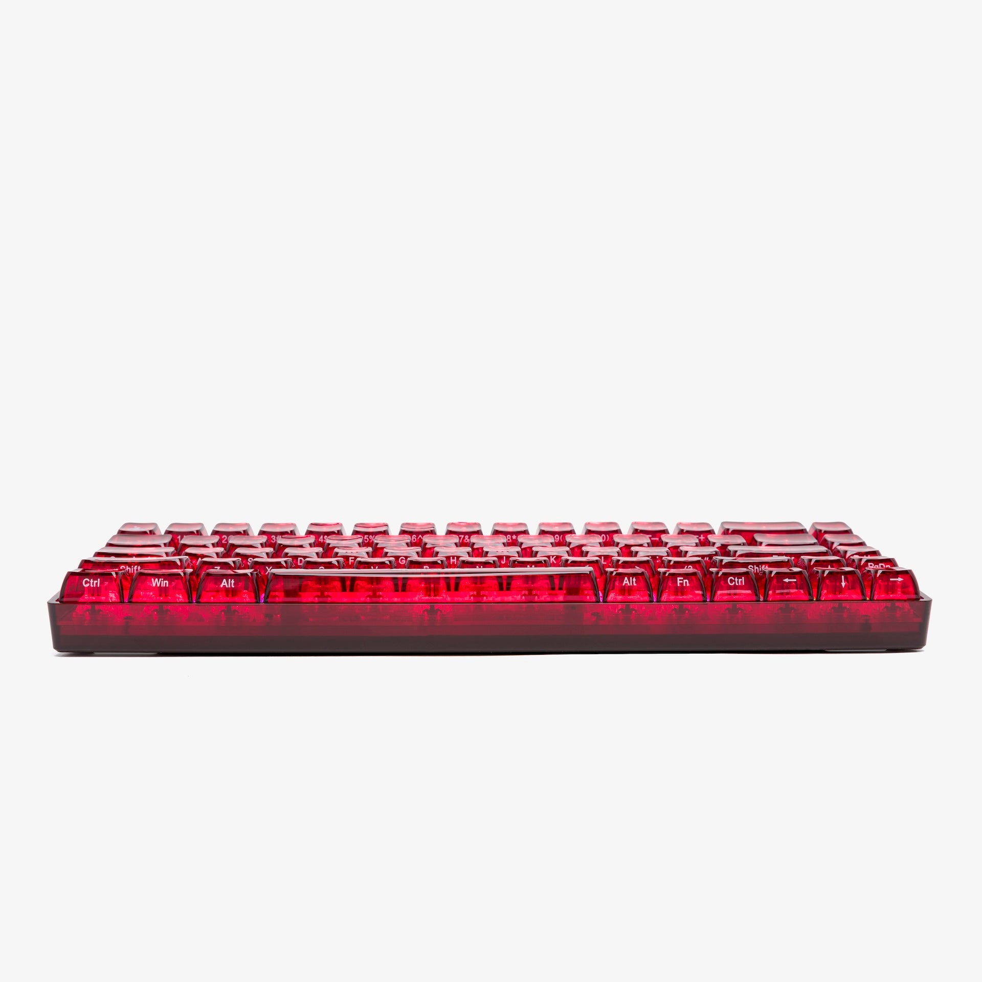 CLEAR RUBY Basecamp 65% Mechanical Keyboard with Silent Glacier Switches - Compact Wired Gaming Keyboard for PC/Mac, Perfect for Office Work & Typing Enthusiasts