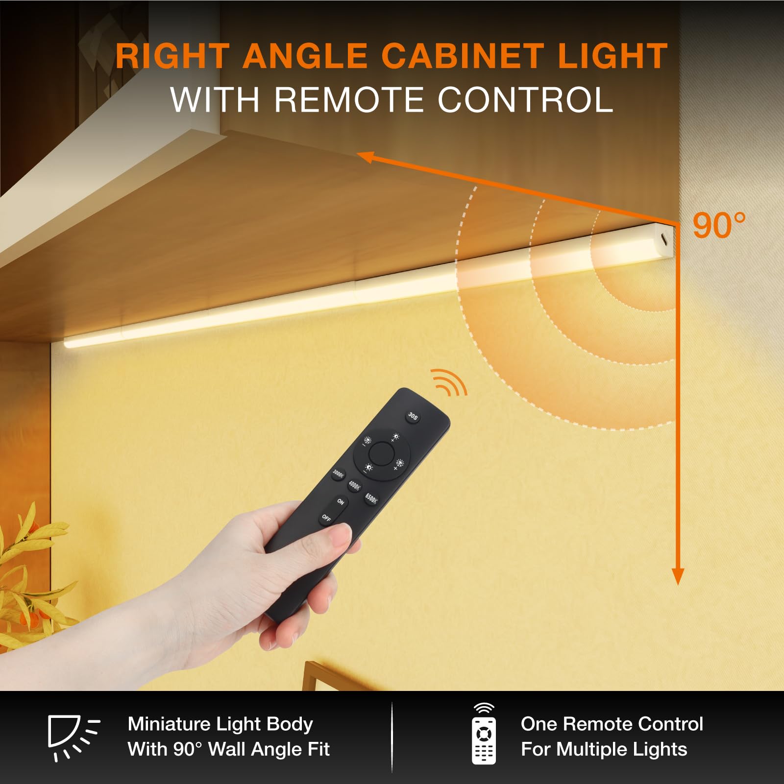 2 Pack Magnetic Dimmable Under Cabinet Lights with Remote Control - USB Rechargeable Wireless LED Closet Lights for Kitchen, Ceiling & Counter Lighting (White, 20CM) - Perfect for Pantry, Garage, Workshop & Nighttime Navigation