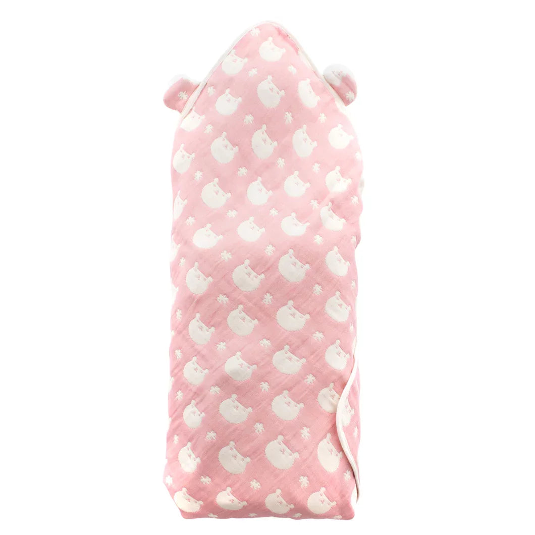 Premium Hartwell Imabari 6-Layer Muslin Swaddle Blanket with Hood - 80cm Soft Baby Wrap for Newborns | Perfect for Swaddling, Nursing & Stroller Use