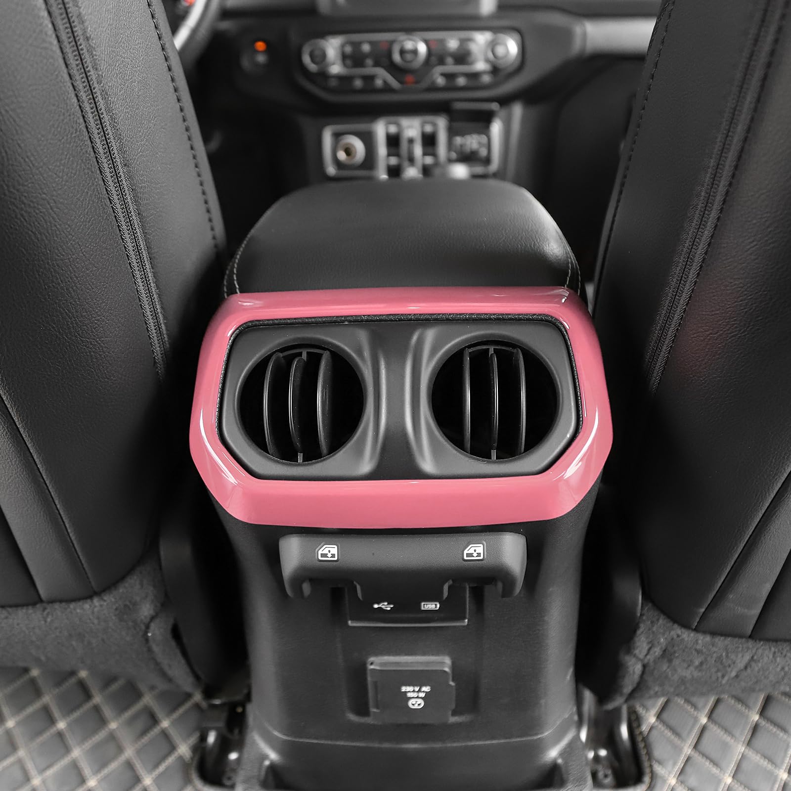 Jeep Wrangler JL JLU & Gladiator JT Rear Air Vent Cover Trim Frame - RT-TCZ Pink Interior Accessories (2018-2024) | AC Vent Upgrade for Enhanced Comfort & Style