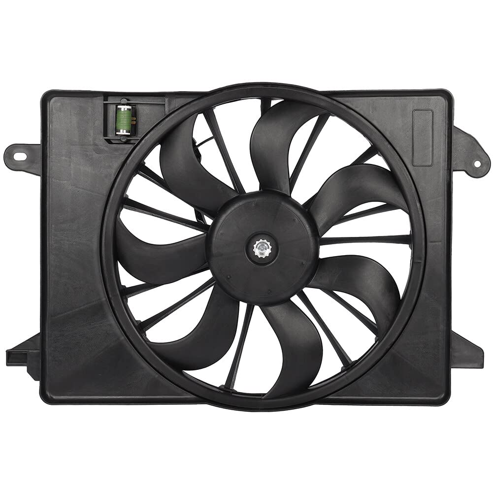 SCITOO 622550 Radiator Cooling Fan Replacement for Chrysler 300 Dodge Challenger Charger 2009-2018 - Perfect for Engine Overheating Prevention & Summer Driving