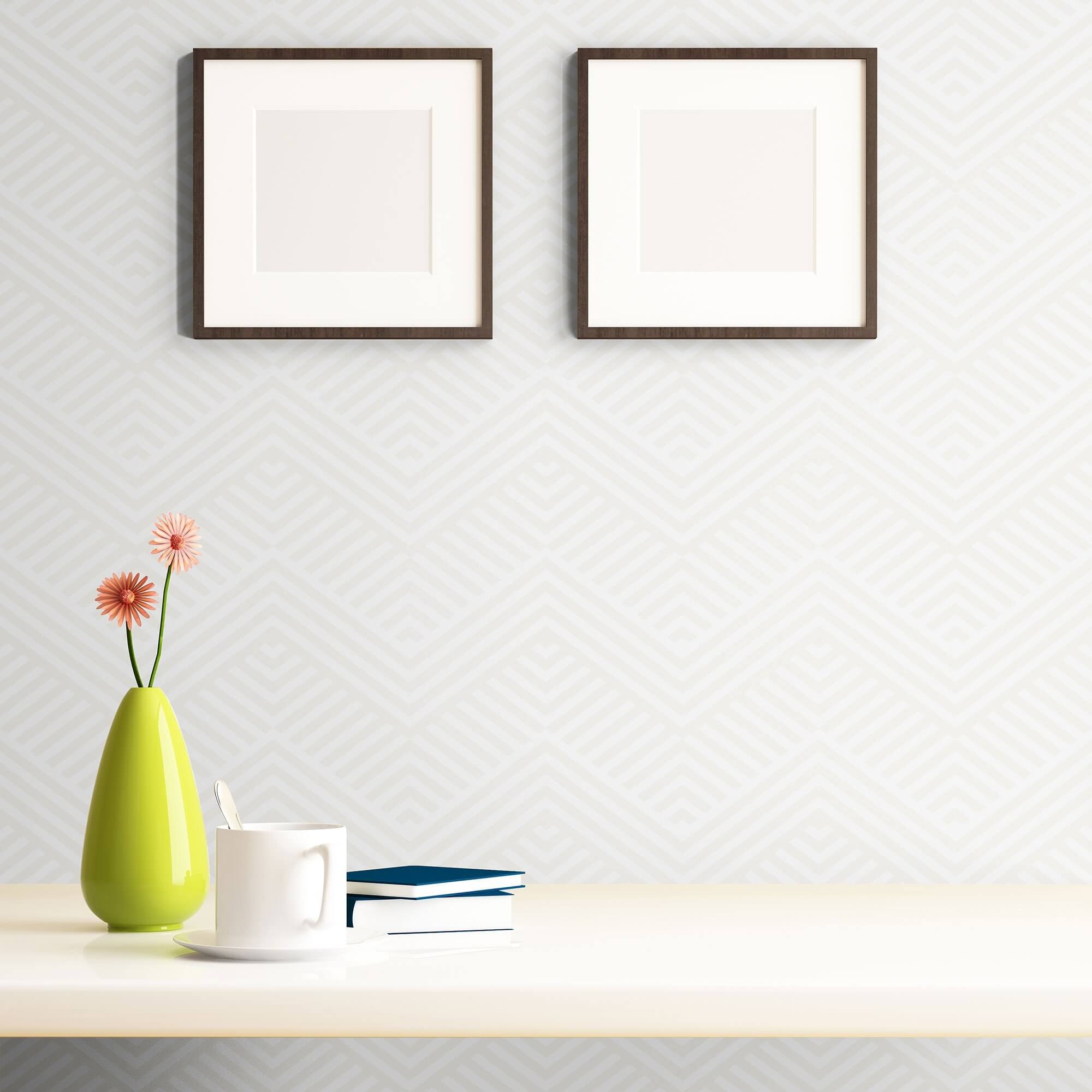 Beige Chevron Peel and Stick Removable Wallpaper 8731 - Self-Adhesive Decorative Wall Covering for Bedroom, Living Room & Home Office - Easy to Install & Remove