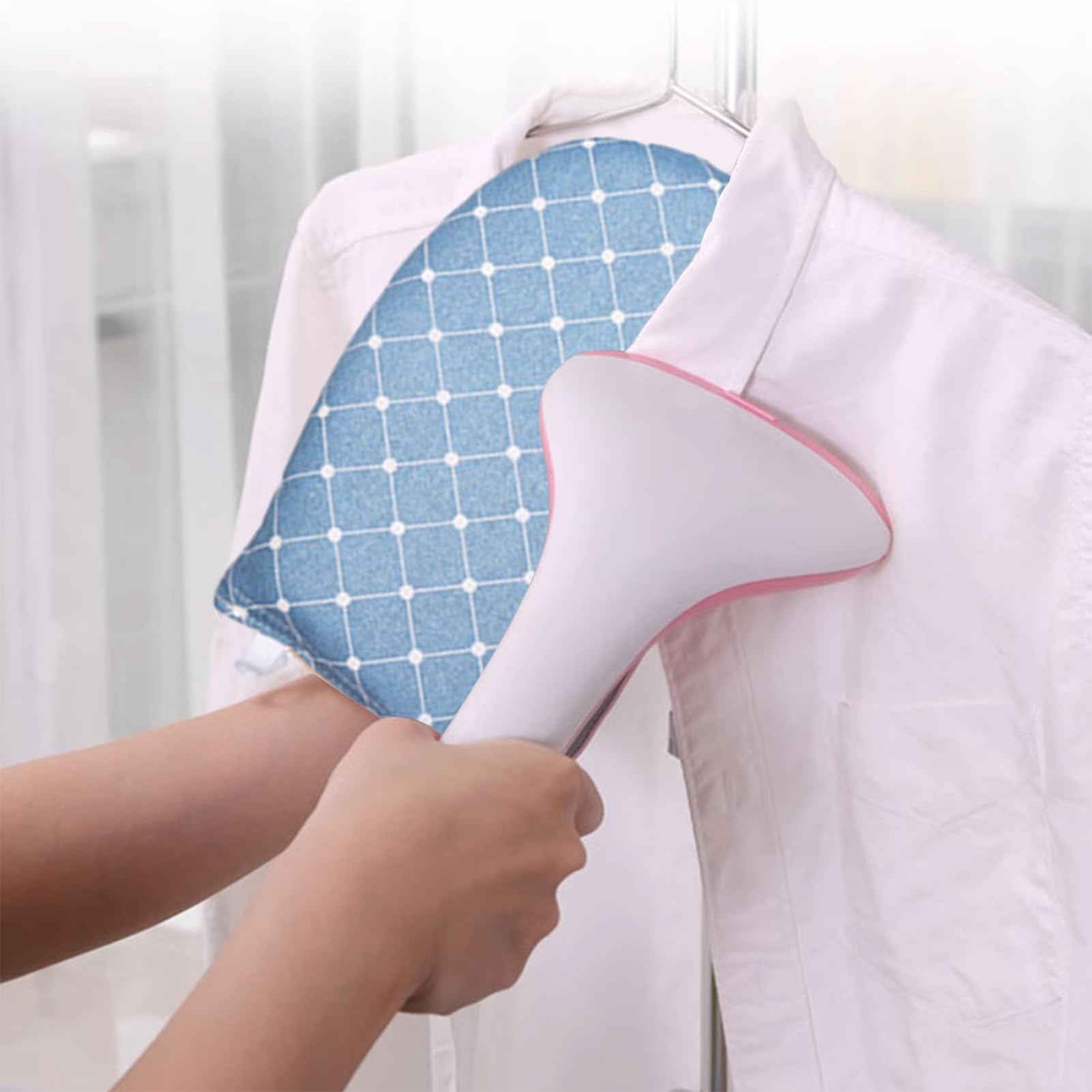 Grebest Waterproof Steamer Glove - Thickened Heat Resistant Ironing Mitt with Hanging Loop, Anti-Steam Hand Protector for Clothes Ironing (Blue) - Perfect for Home Laundry, Fabric Care, and Professional Garment Pressing