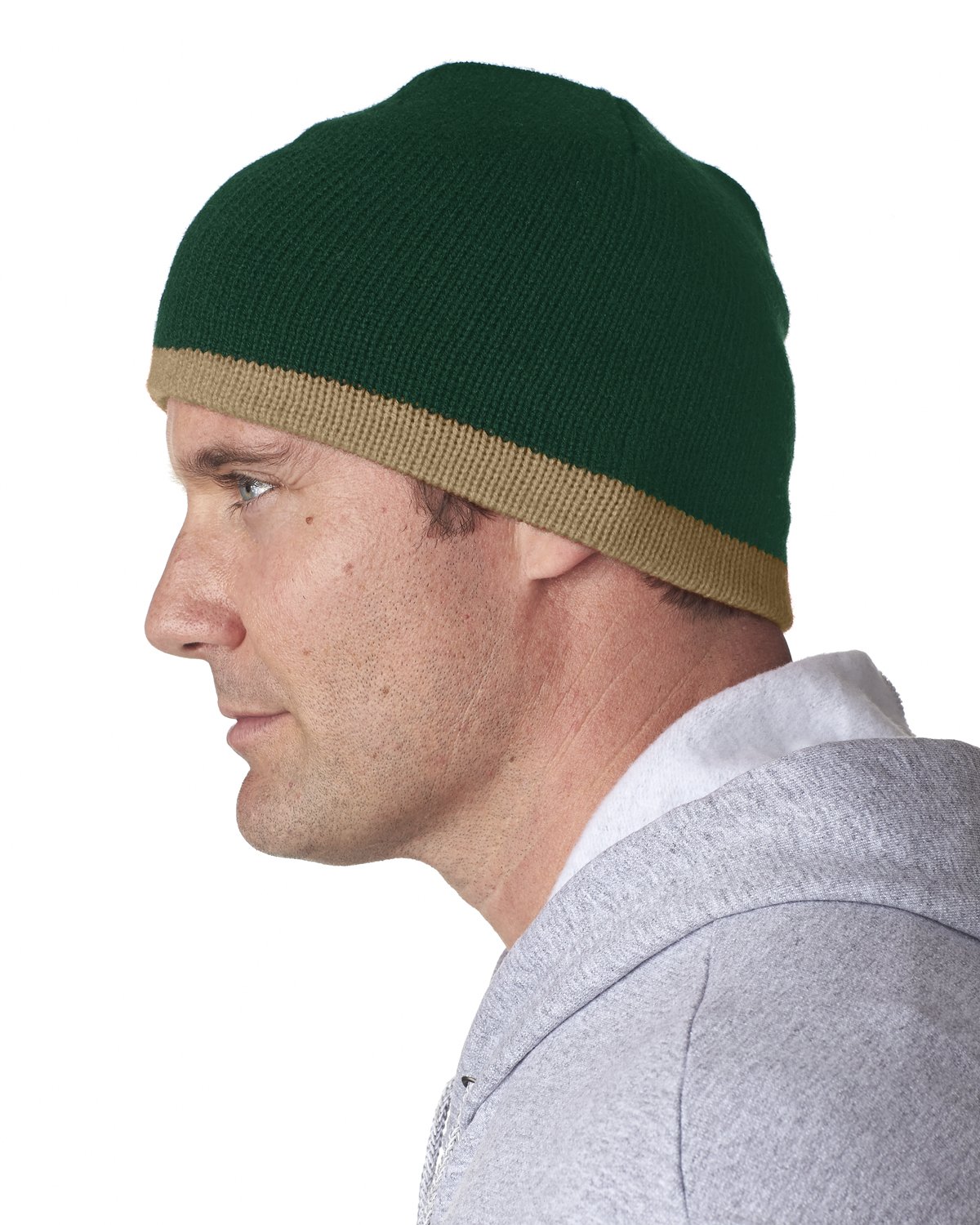 ULTRACLUB Men's Winter 2-Tone Knit Beanie Hat - Soft Stretchable Unisex Skull Cap for Cold Weather - Perfect for Skiing, Snowboarding & Outdoor Activities