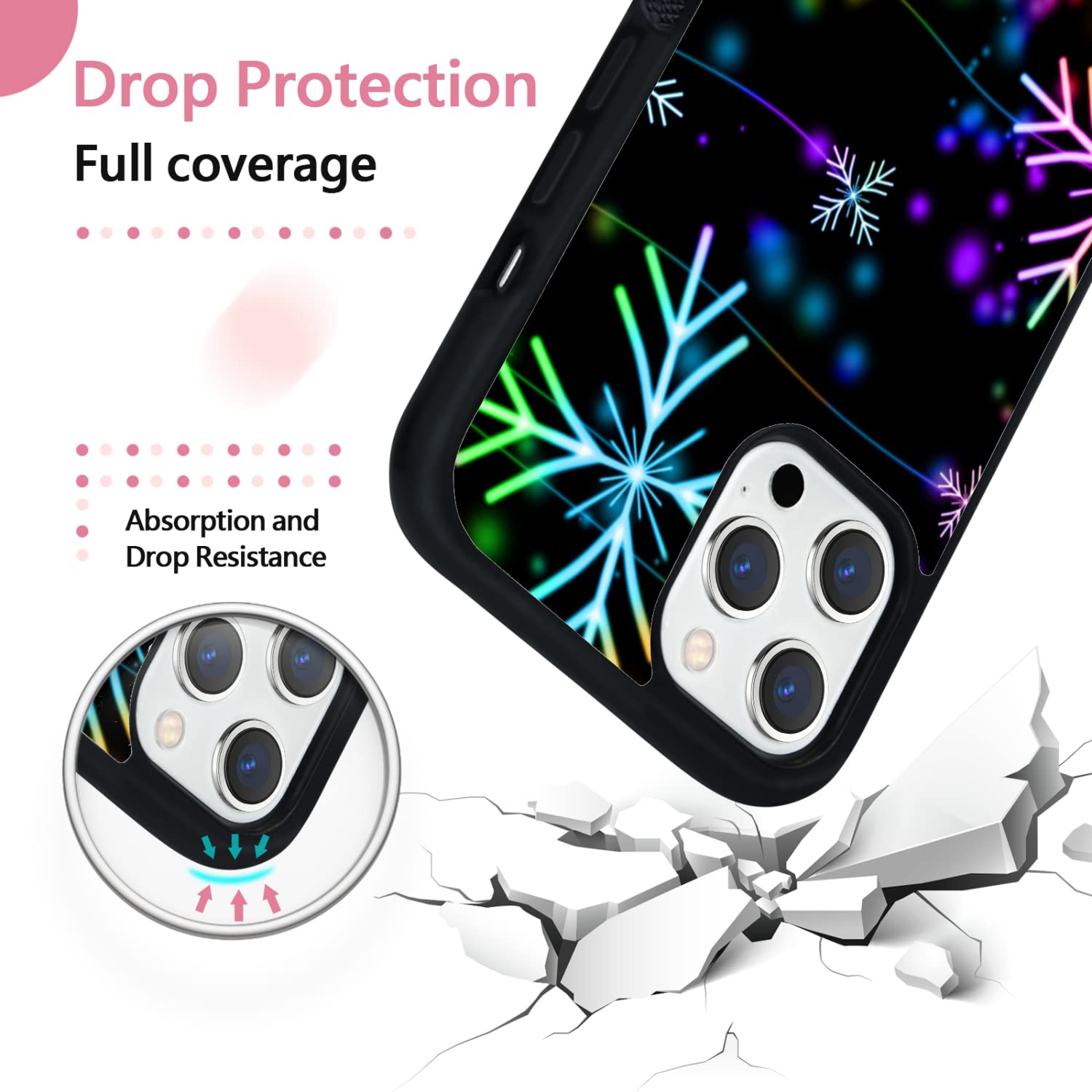 Festive Christmas Snow iPhone 12 Pro Max Case - Shockproof Protective Cover with Cute Holiday Design for Women, Men & Kids | Perfect Gift for Holidays, Parties & Winter Season | Compatible with 6.7
