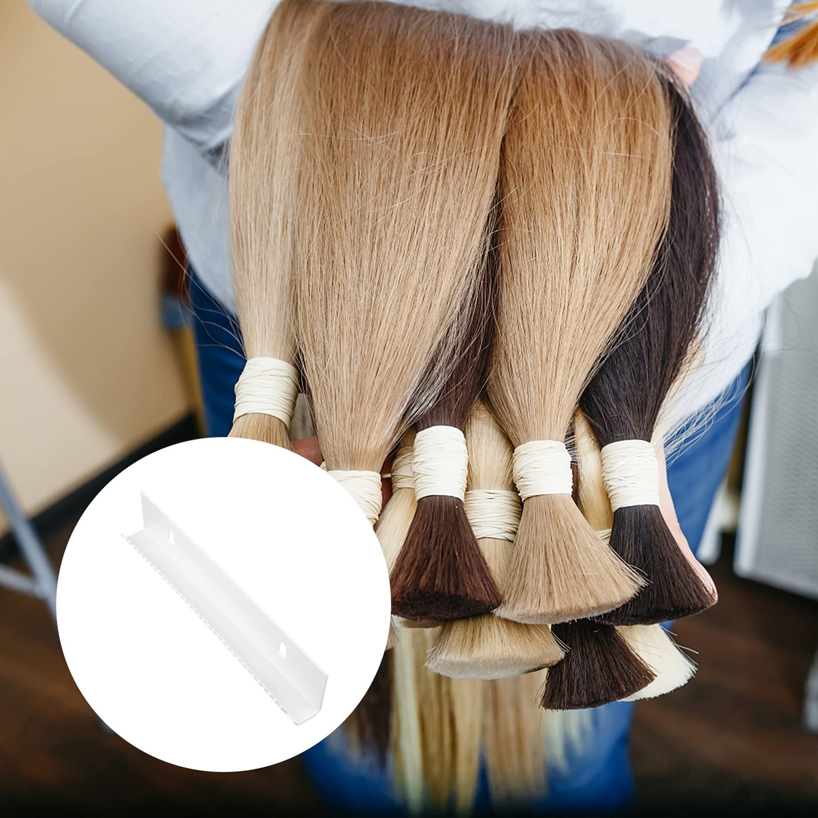 HEALLILY 1pc Wig Stand with Suction Cup - White Acrylic Wig Holder for Braided Wigs, Hair Weave, Ponytail Extensions & Cheer Bow - Secure Hair Clip Organizer for Salon, Cosplay & Daily Styling