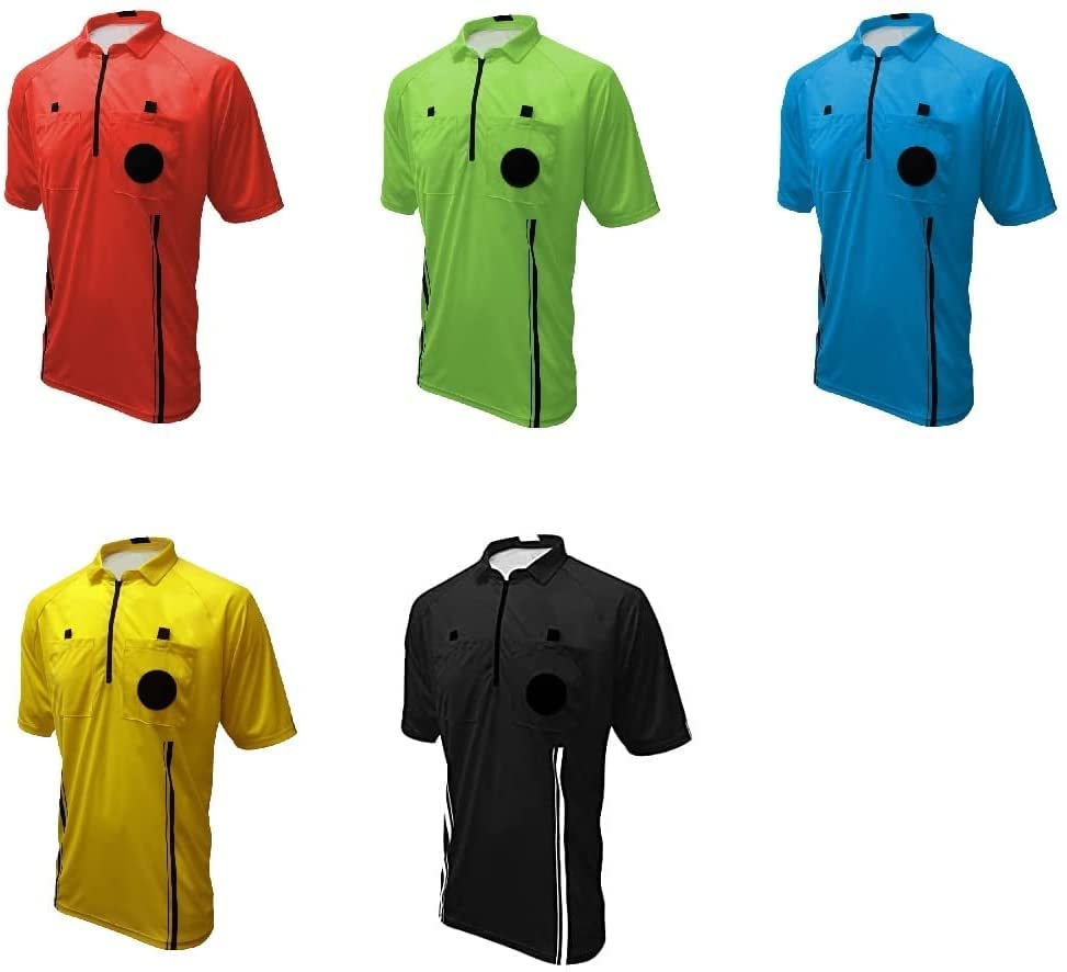 5-Piece Professional Soccer Referee Jersey Set - Black & White Striped Uniform with Shorts & Socks - Perfect for Youth & Adult Referees, Coaches, and Soccer Tournaments