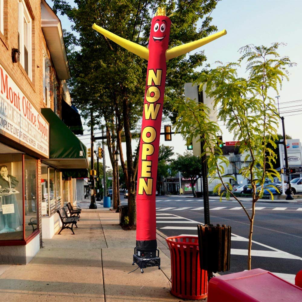 Dancer Inflatable Bouncer - Now Open (Red/Yellow) - Complete with 1HP 2 Speed Air Blower - Perfect for Kids Birthday Parties, Backyard Fun, and Outdoor Events