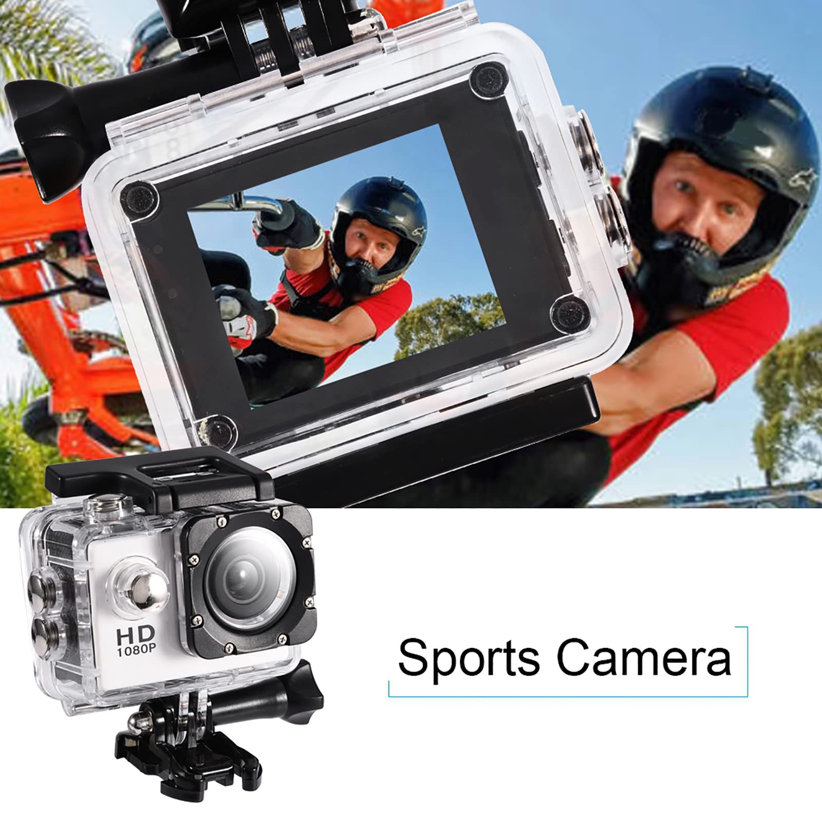 FOSA 1080P HD Waterproof Action Camera - 30M Underwater Sports Camera with 90° Wide Angle Lens, Rechargeable Battery & Protective Case - Perfect for Diving, Surfing, Skiing & Outdoor Adventures
