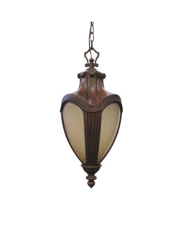 Kalco Lighting 9526 TO One Light Outdoor Hanging Lantern - Tortoise Finish for Porch, Patio & Garden Decor