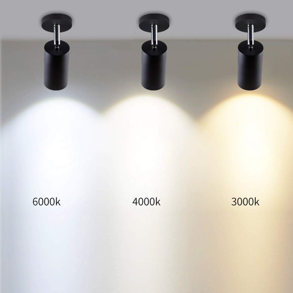 2 Pack Adjustable LED Wall Sconce Light Fixture - Rotatable GU10 Ceiling Spotlight in White/Black/Gold - A++ Energy Efficient for Bedroom, Living Room & Reading Nook - Modern Surface Mounted Accent Lighting for Home Decor
