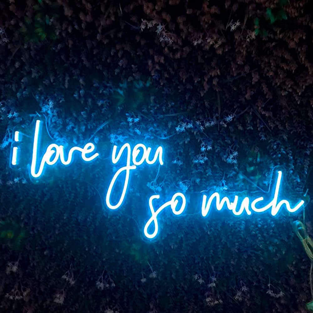 Pink LED Neon Sign - 'I Love You So Much' with 2 Separate Backboards (18x10