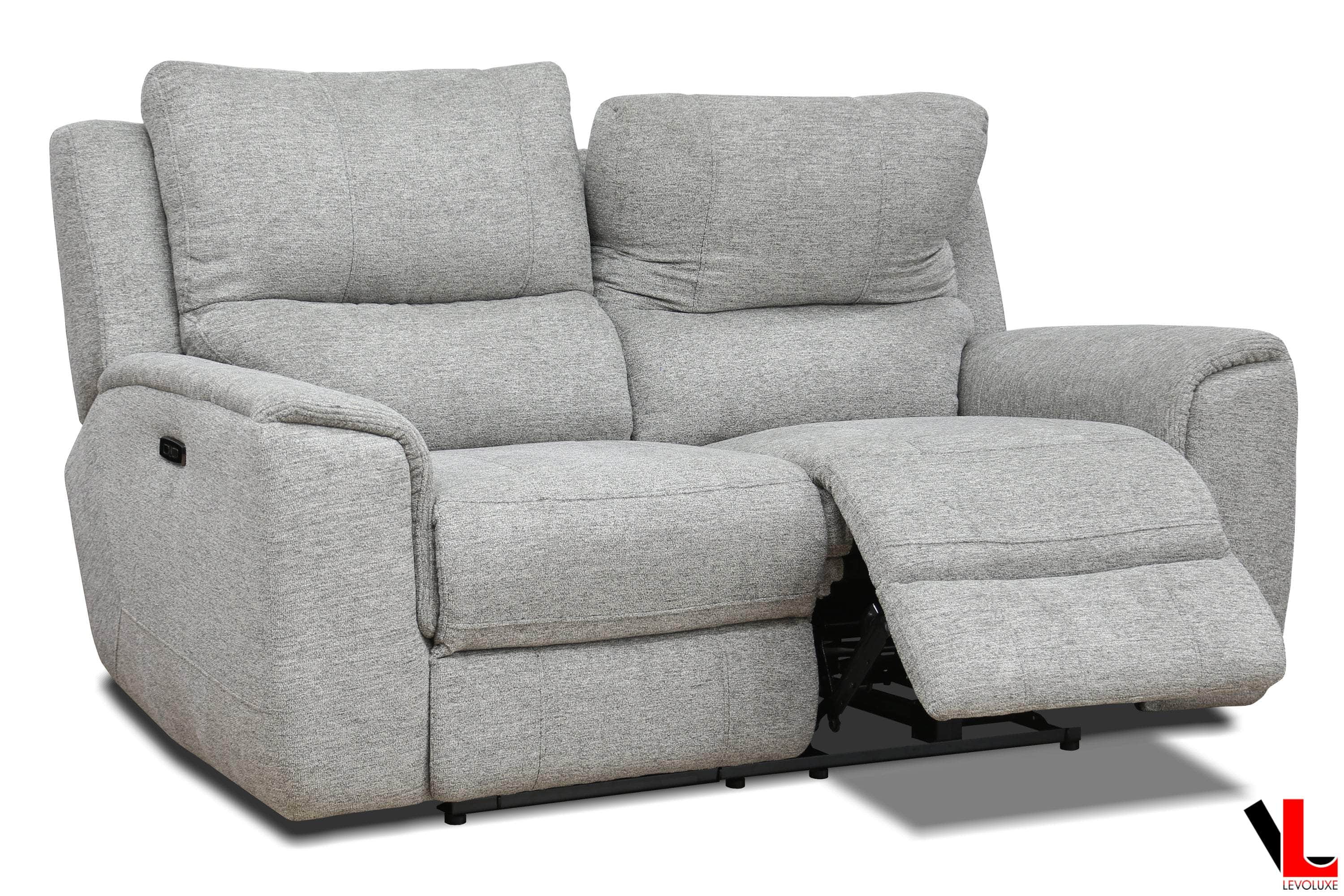 3-Piece Power Reclining Living Room Set - Tweed Ash Fabric Sofa, Loveseat & Chair with Adjustable Headrests | Perfect for Home Theater, Family Rooms & Relaxation Spaces