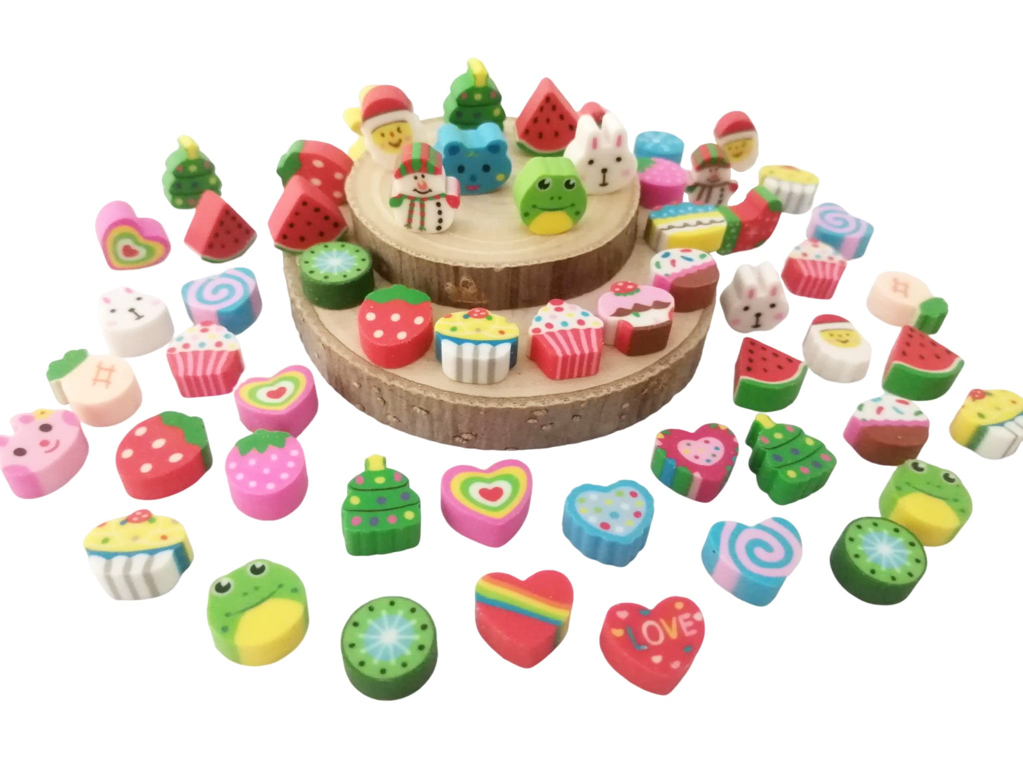 300+ Bulk Mini Erasers for Kids - Fun Food, Pink Heart & Animal Shaped Pencil Erasers - Perfect for 100th Day of School, Classroom Rewards & Party Favors