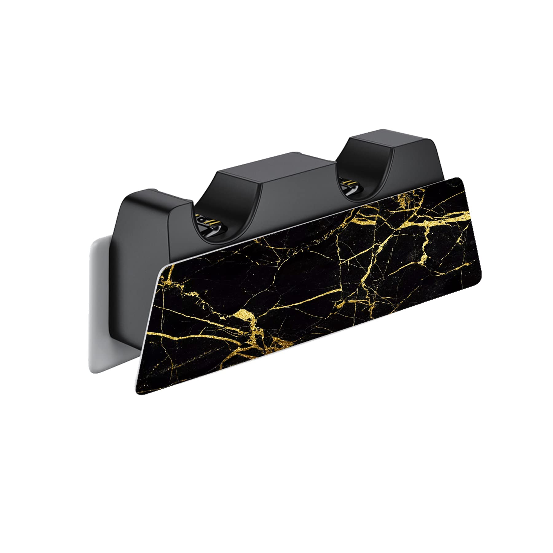 PlayVital Black & Gold Marble Vinyl Skin Decal Full Set for PS5 Console Digital Edition - Controller, Charging Station, Headset & Media Remote Sticker Cover - Premium Protection & Stylish Gaming Setup for PS5 Lovers