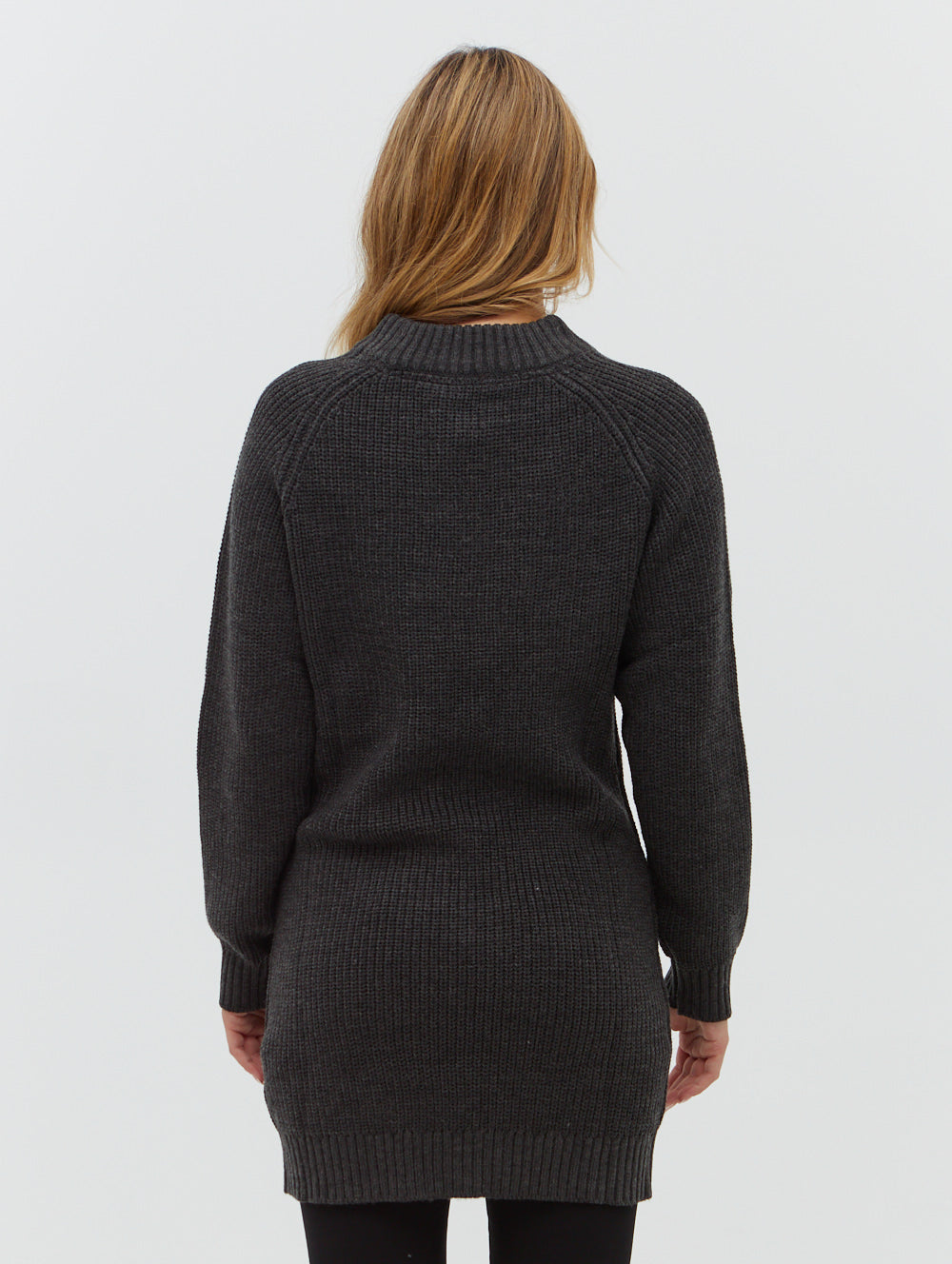 Karlie Rib Knit Sweater Dress for Women - Soft Stretch Long Sleeve Tunic Dress - Perfect for Fall Winter Fashion, Date Night & Office Wear