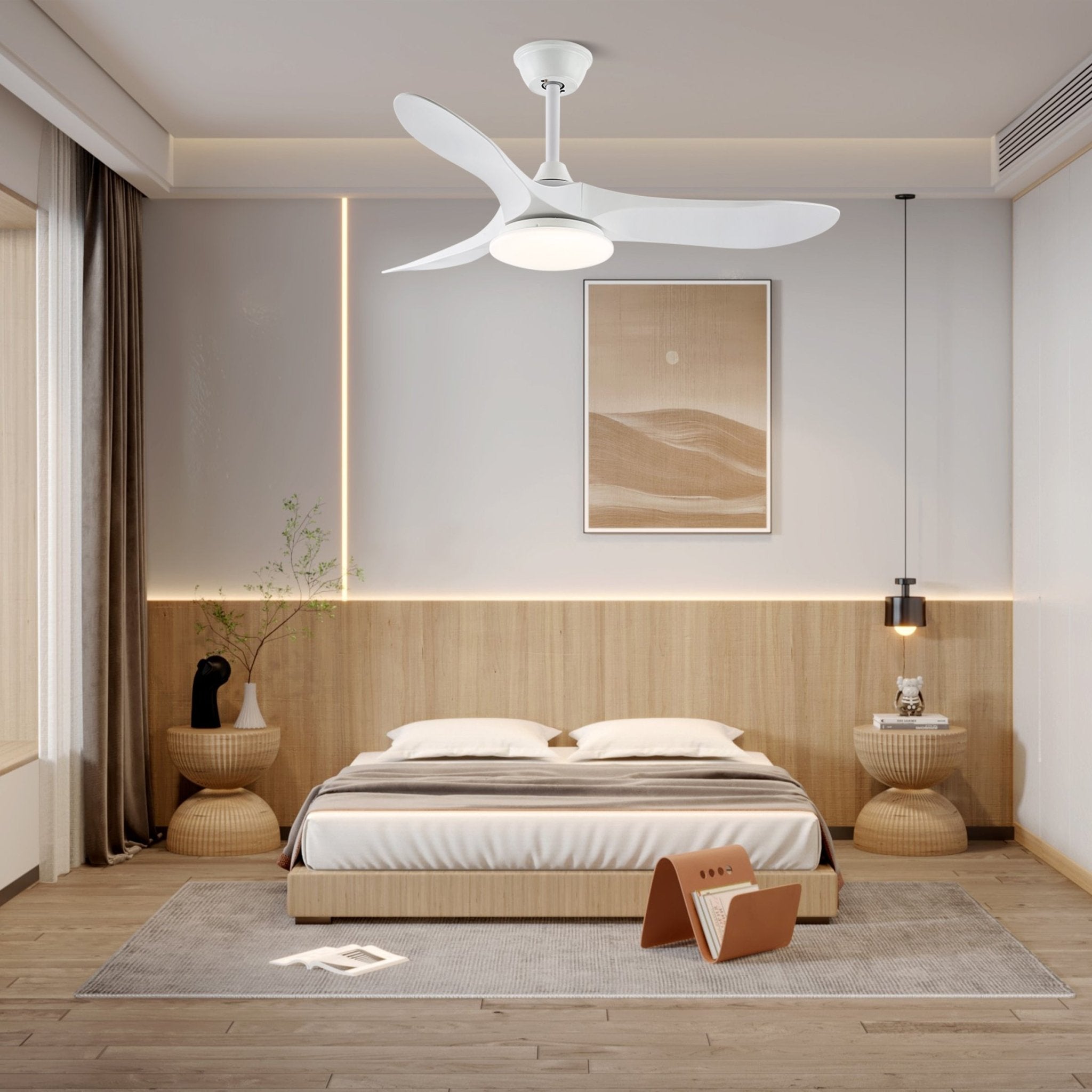 Maverick 42/52 Inch Indoor Ceiling Fan with Light Kit - Energy Efficient Quiet Blades for Bedroom, Living Room & Office