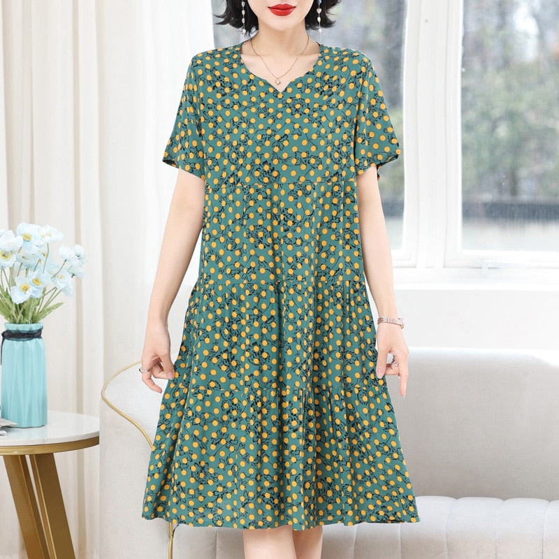 Women's Slim Fit Loose V-Neck Casual Dress - Flowy Summer Dress for Beach, Party & Everyday Wear