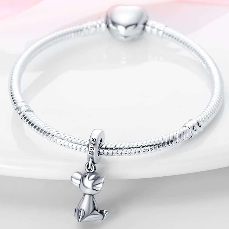 LIGHTDOG 925 Sterling Silver Charms - Pandora Compatible Bracelet & Necklace Pendants - Dangle Beads for Jewelry Making - Perfect Holiday Gift for Women - Great for DIY Jewelry, Birthday Presents & Special Occasions