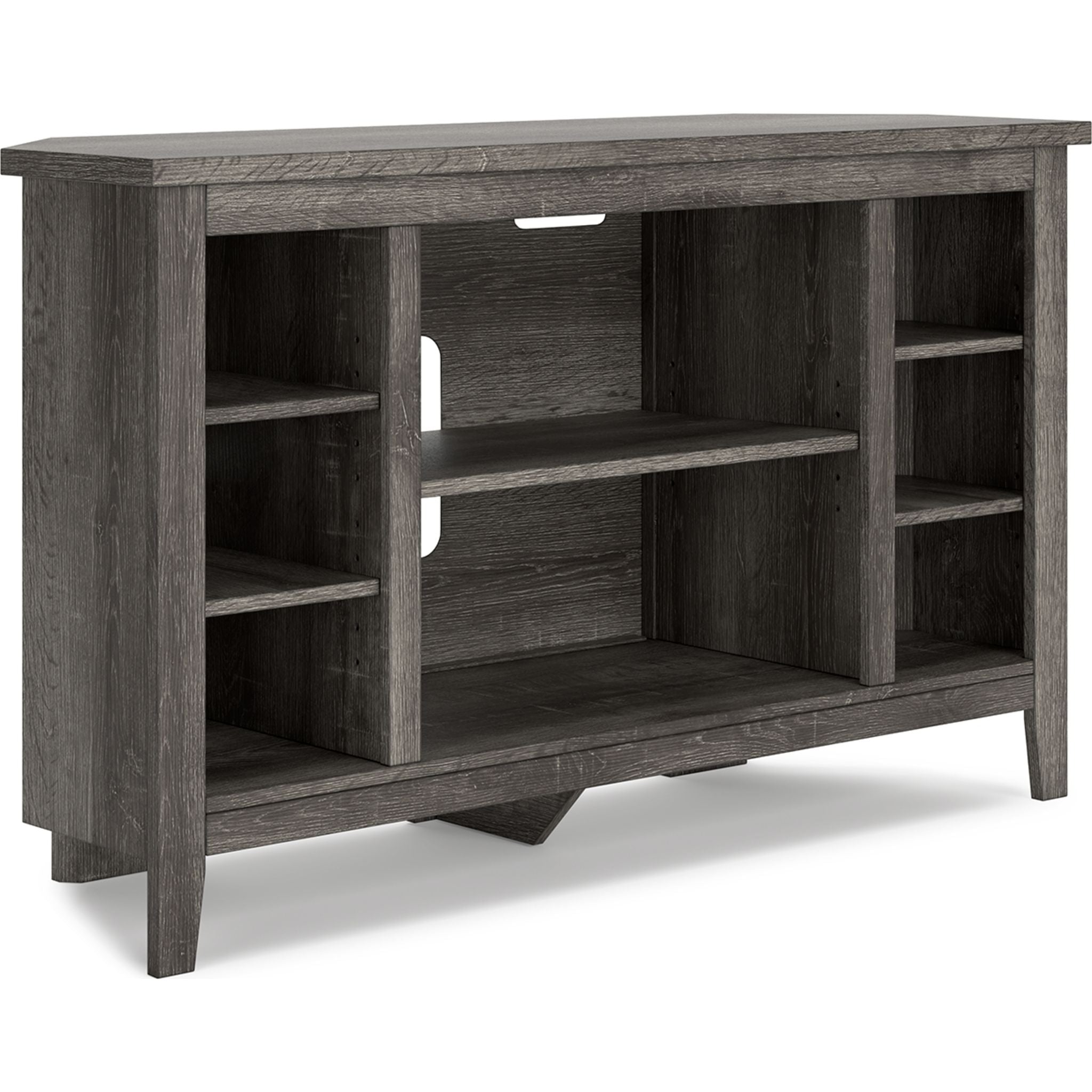 Arlenbry Corner TV Stand in Gray - Modern Space-Saving Entertainment Center for Living Room & Bedroom