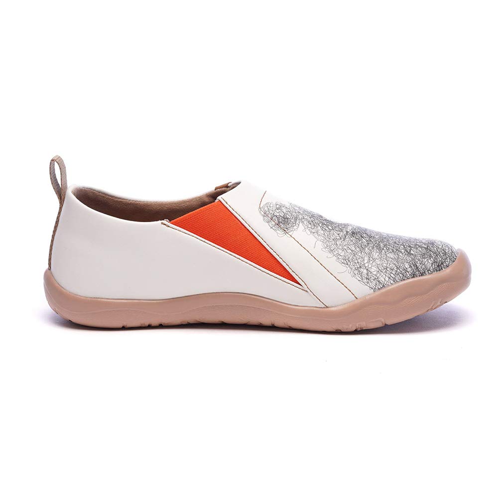 UIN Women's Men's Slip On Sneakers - Cute Bear Print Casual Walking Shoes - Microfiber Leather Comfortable Street Travel Shoes - Perfect for Daily Wear, Shopping & Travel (Size 45)
