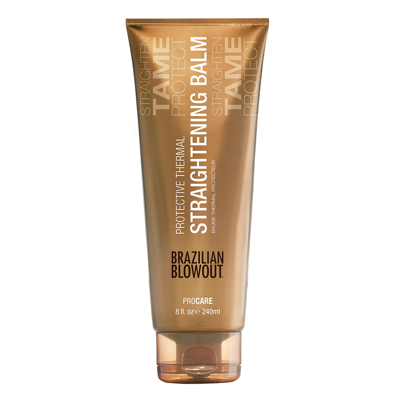 Brazilian Blowout Acai Protective Thermal Straightening Balm 8 oz – Smooth & Repair Damaged Hair for Salon-Quality Results at Home