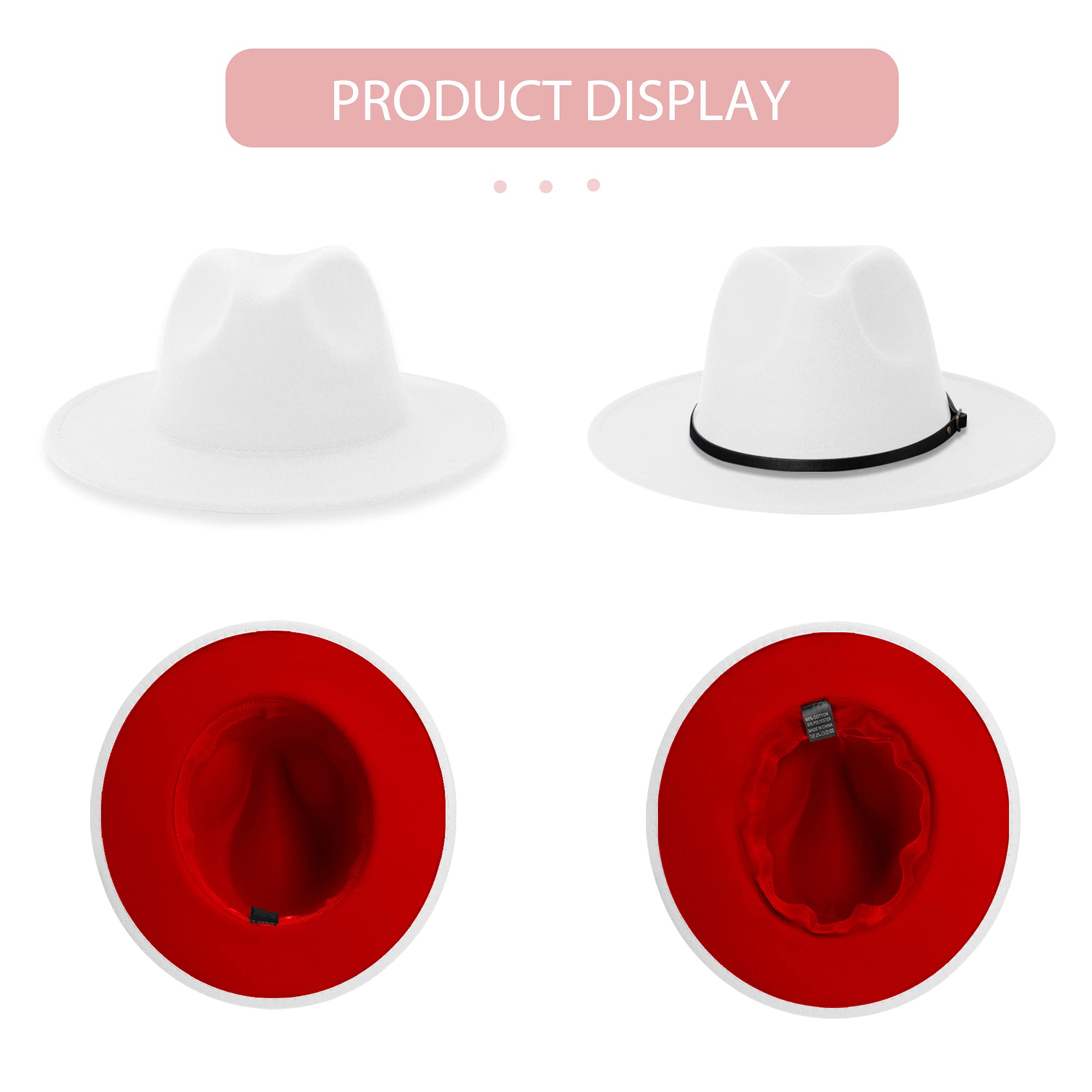 Stylish Fedora Hats for Men & Women - Wide Brim Felt Dress Hat with Belt Buckle | Classic Panama Hat for Outdoor Events, Weddings & Fashion Accessories