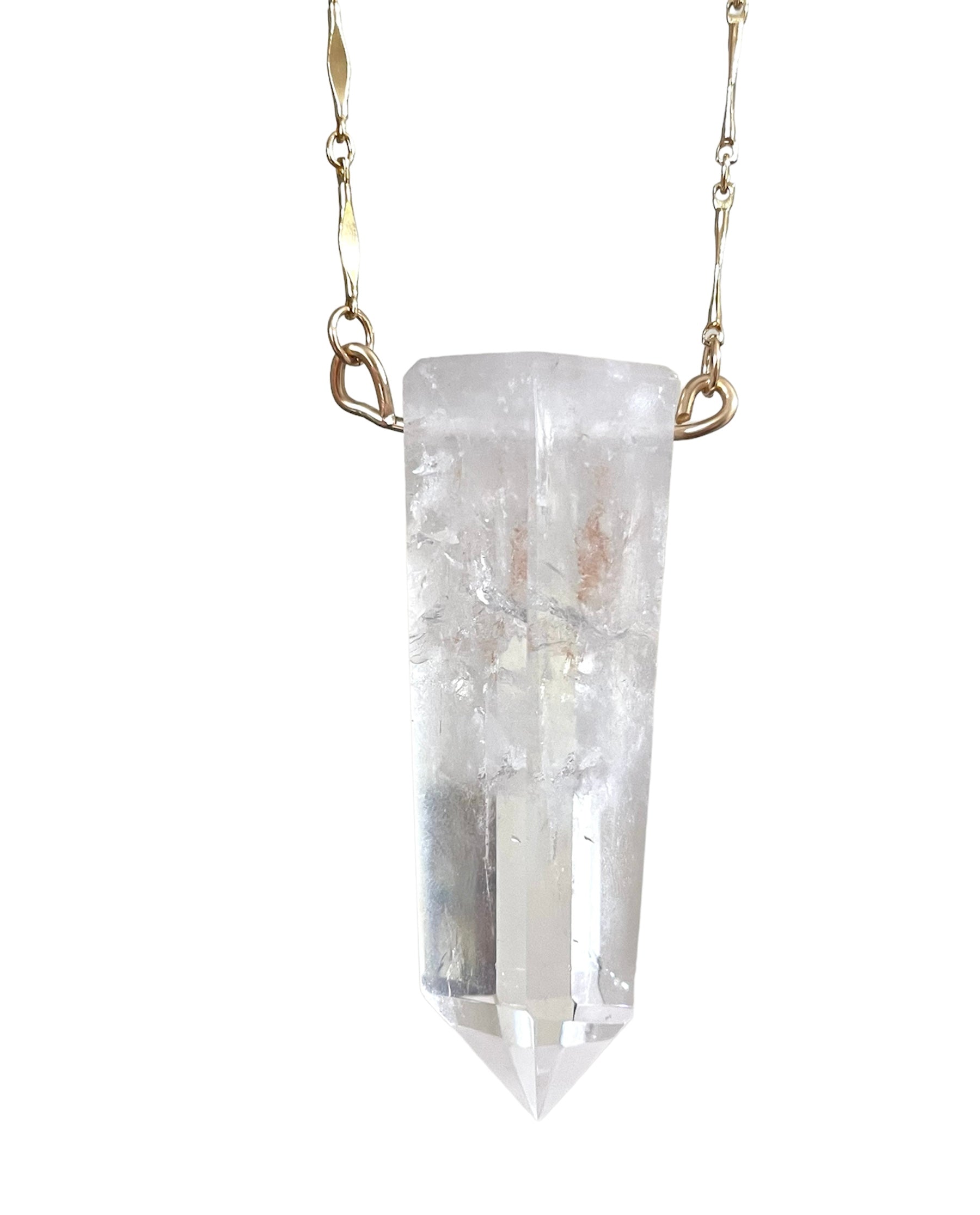 Extra Large Chunky Clear Quartz Tower Necklace - 14kt Gold Filled Pendant for Women | Healing Crystal Jewelry for Meditation, Yoga & Spiritual Gifts