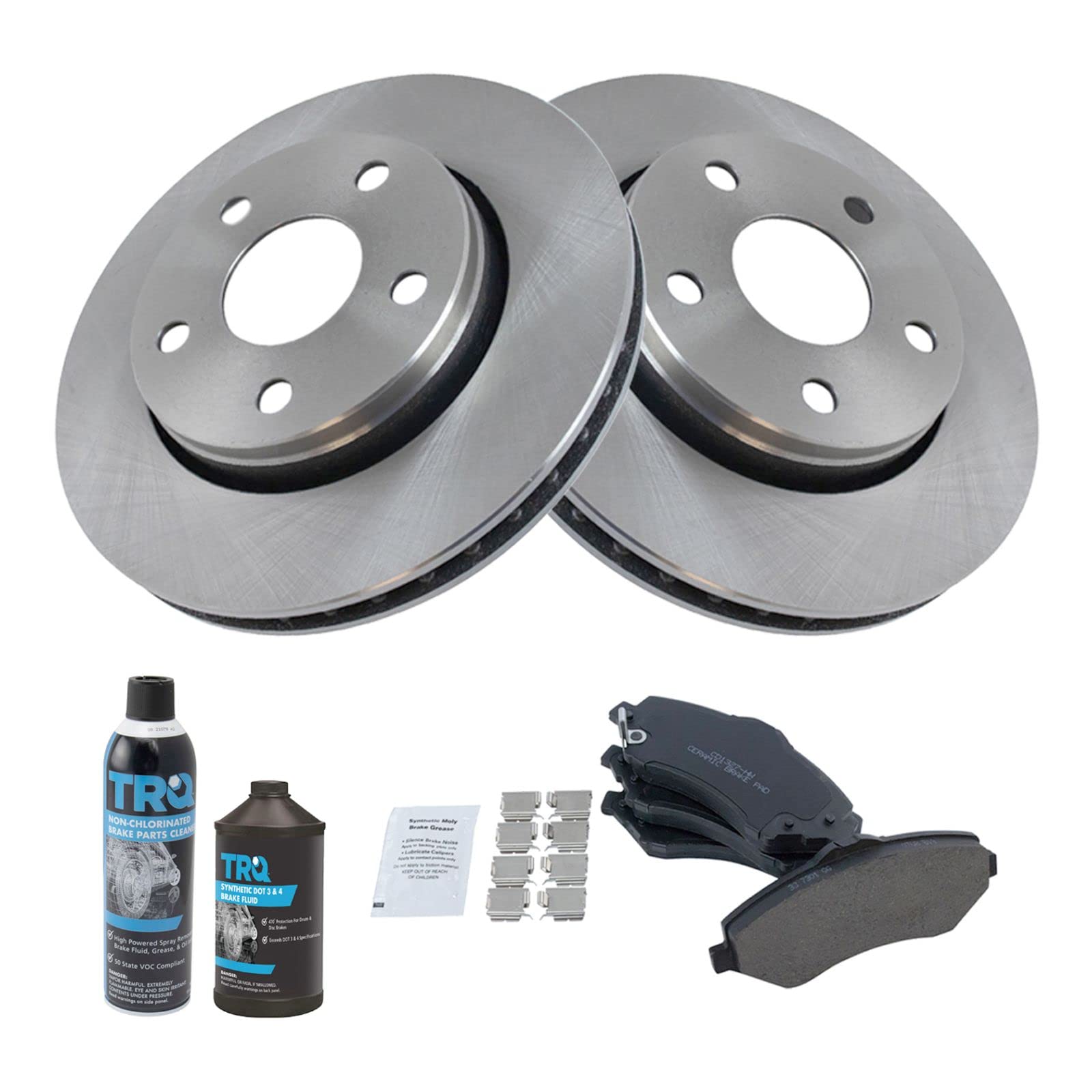 High-Performance Front Brake Pad & Rotor Kit with Ceramic Pads - Compatible with 2007-2018 Jeep Wrangler JK - Perfect for Off-Roading & Daily Driving