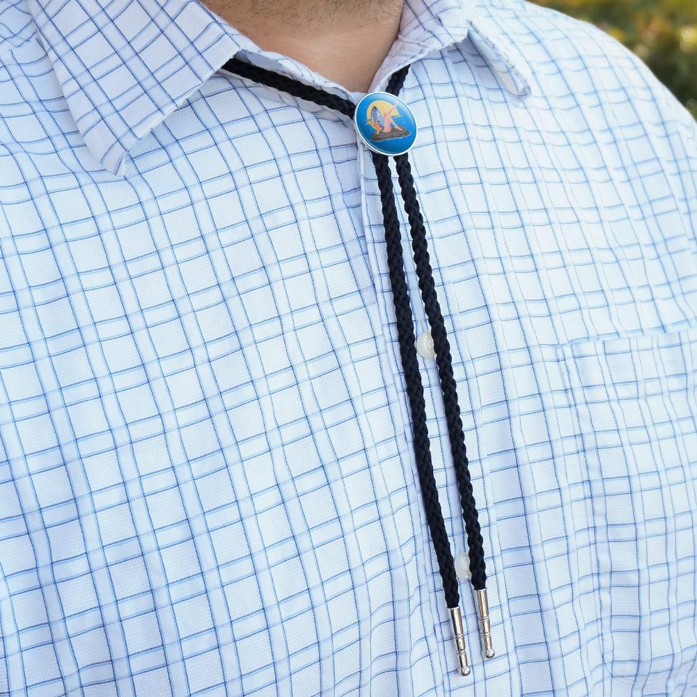 Unique Reverse Mermaid with Tuna Head Western Cowboy Bolo Tie - Southwestern Style Neckwear for Men | Perfect for Rodeos, Country Weddings & Western Fashion