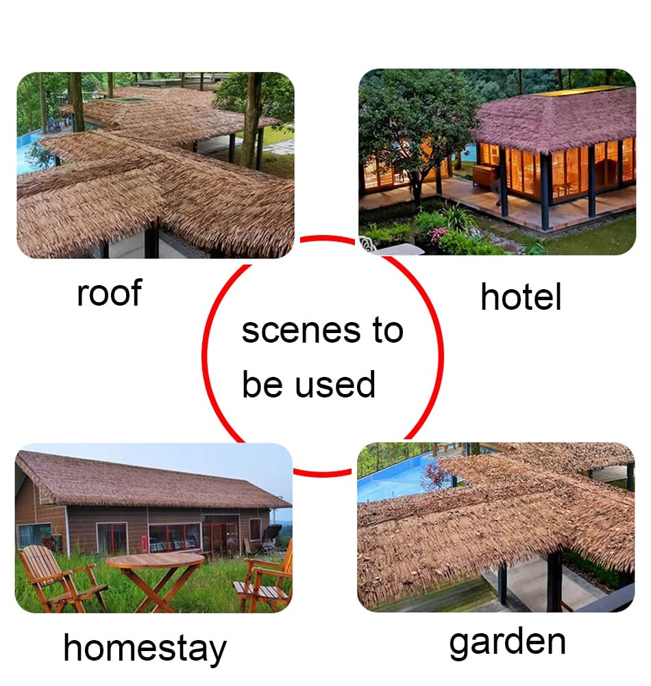 **Artificial Thatch Roof Tiles - 20pcs PE Plastic Fake Straw Tiles for Outdoor Garden, Farm & Patio Decor - Antique Style Decorative Thatch for Scenic Landscaping & Themed Events**