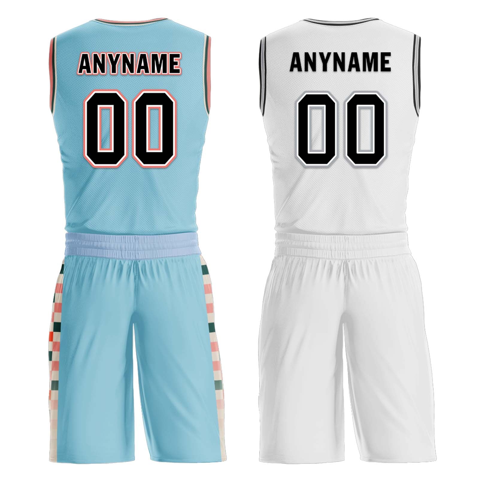 Custom San Antonio City Edition Reversible Basketball Jersey - Glacier Blue, Brown, Red | Personalized NBA Sports Jersey BBJ01R D0610 | Perfect for Games, Training & Fan Support