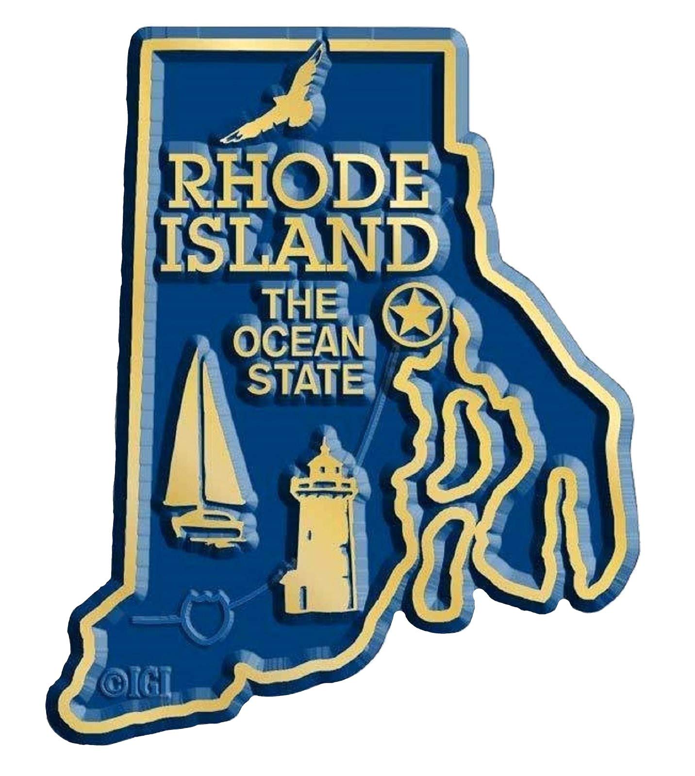 Rhode Island The Ocean State Map Fridge Magnet - Collectible Souvenir, Travel Gift for Home & Office Decor - Perfect for Refrigerators, Lockers & Whiteboards