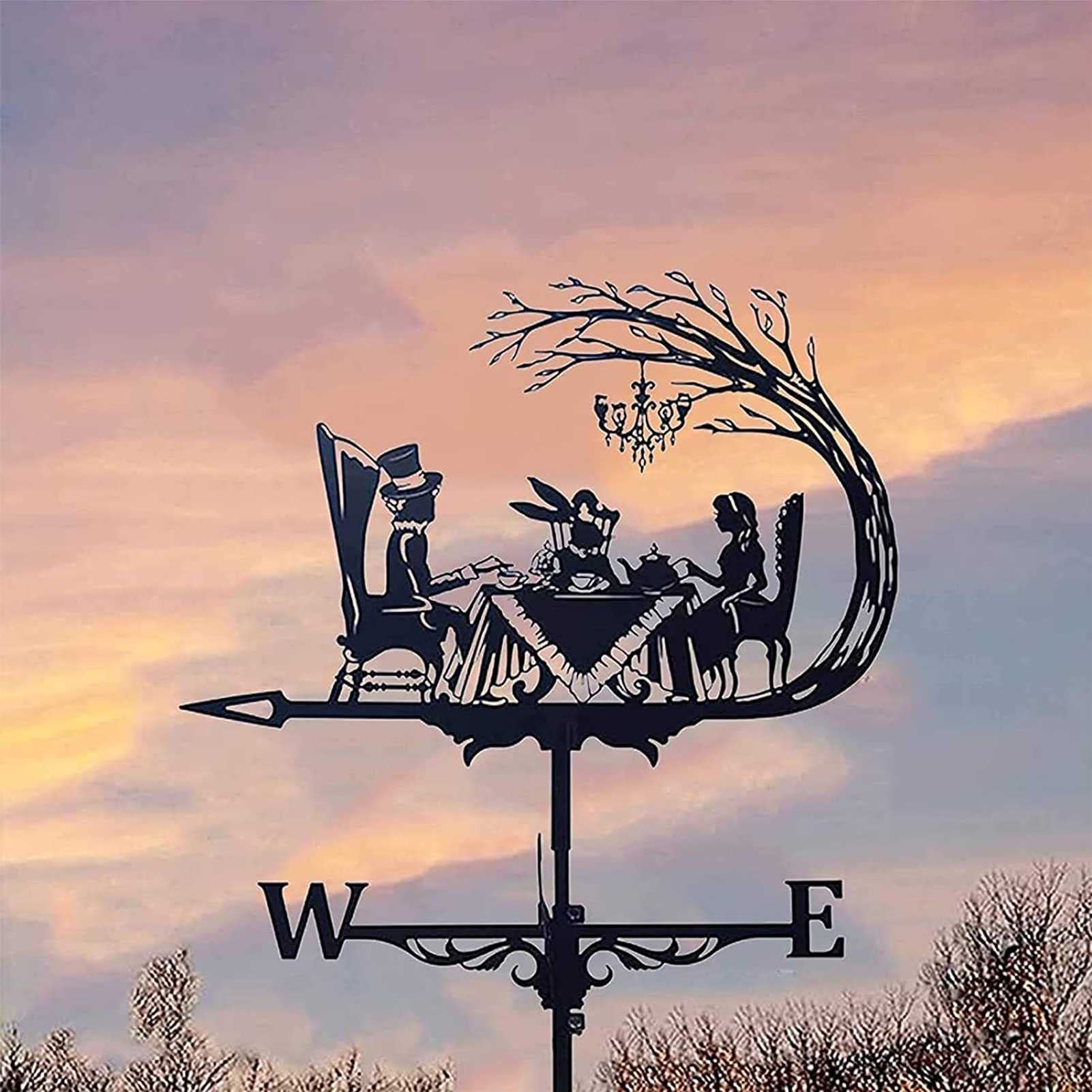 3D Metal Weather Vane with Multi-Position Mounting Bracket - Wind Direction Indicator for Outdoor Garden, Patio & Roof Decor - Perfect for Home, Farmhouse & Coastal Style Decoration