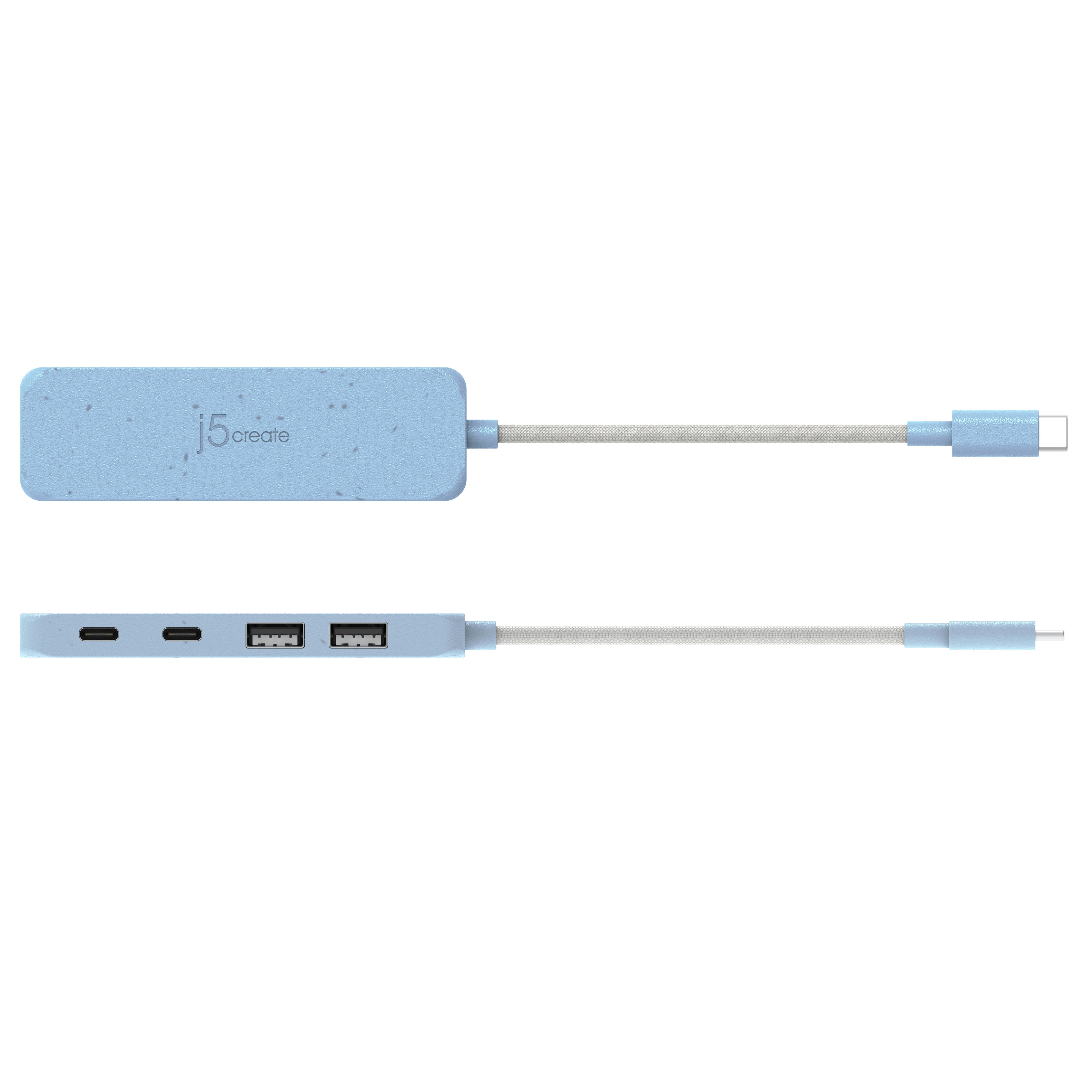 Eco-Friendly USB C Hub 4 Port - USB C to USB C & USB A 3.1 Gen 2 Adapter - Fast Data Transfer & Charging for MacBook, iPad, Laptop, Phone - Home Office & Travel Use