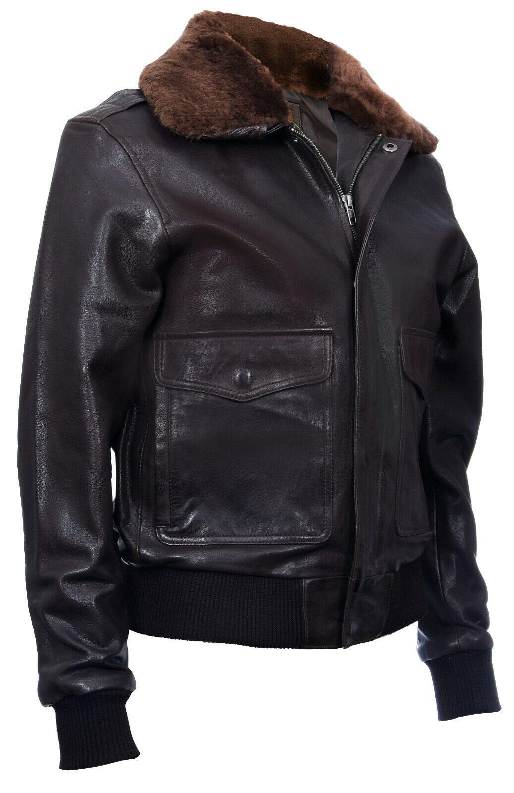 Men's Air Force A2 USAF Pilot Aviator Genuine Leather Flight Bomber Jacket - Military Style Outerwear for Aviation Enthusiasts & Winter Fashion