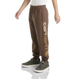 Youth Fleece Logo Sweatpants for Men & Women - Soft Comfortable Jogger Pants with Elastic Waist - Chestnut Brown Casual Lounge Pants for Home, Gym, and Outdoor Activities