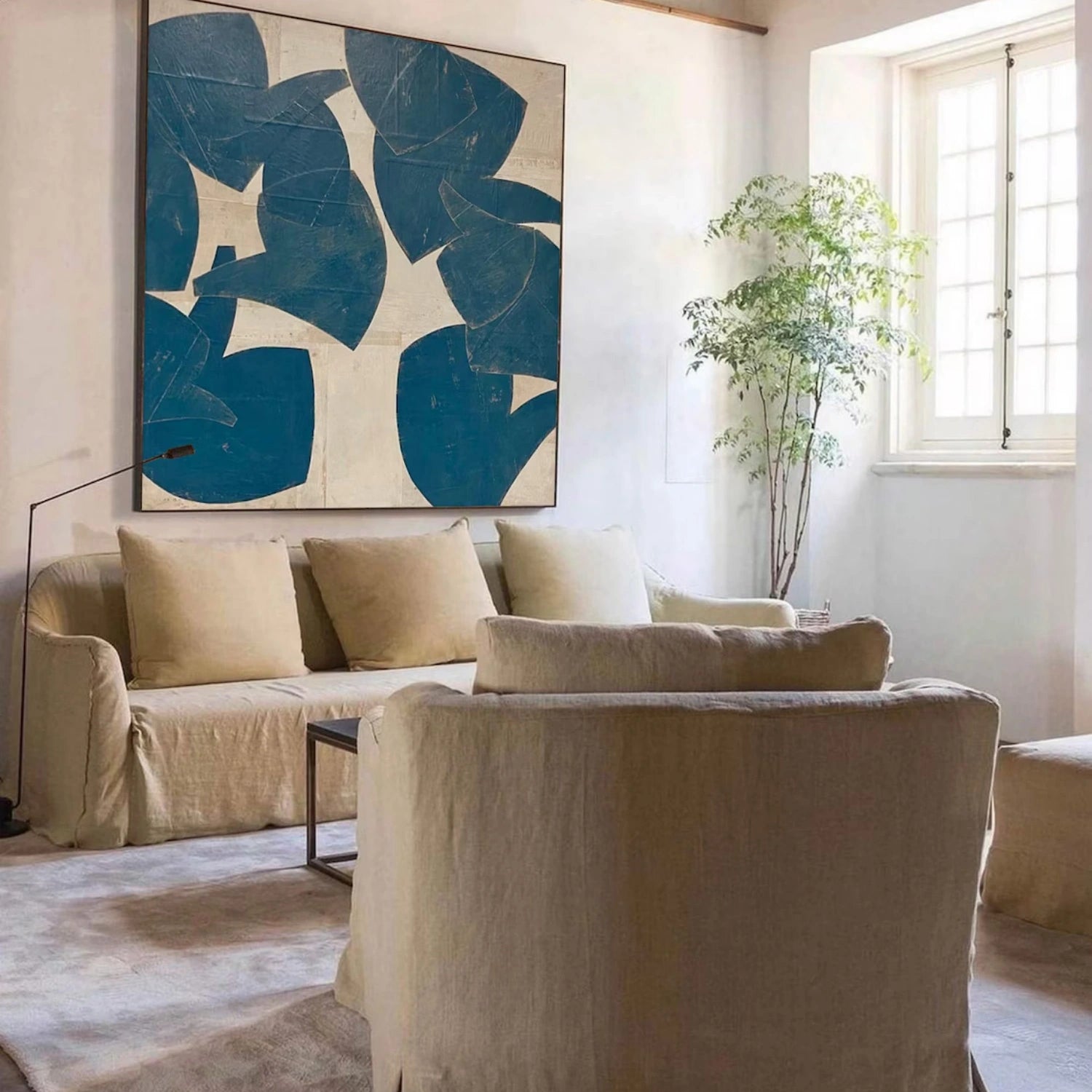 Abstract Painting #AB 418 - Modern Wall Art Decor for Living Room, Bedroom & Office - Handmade Canvas Artwork