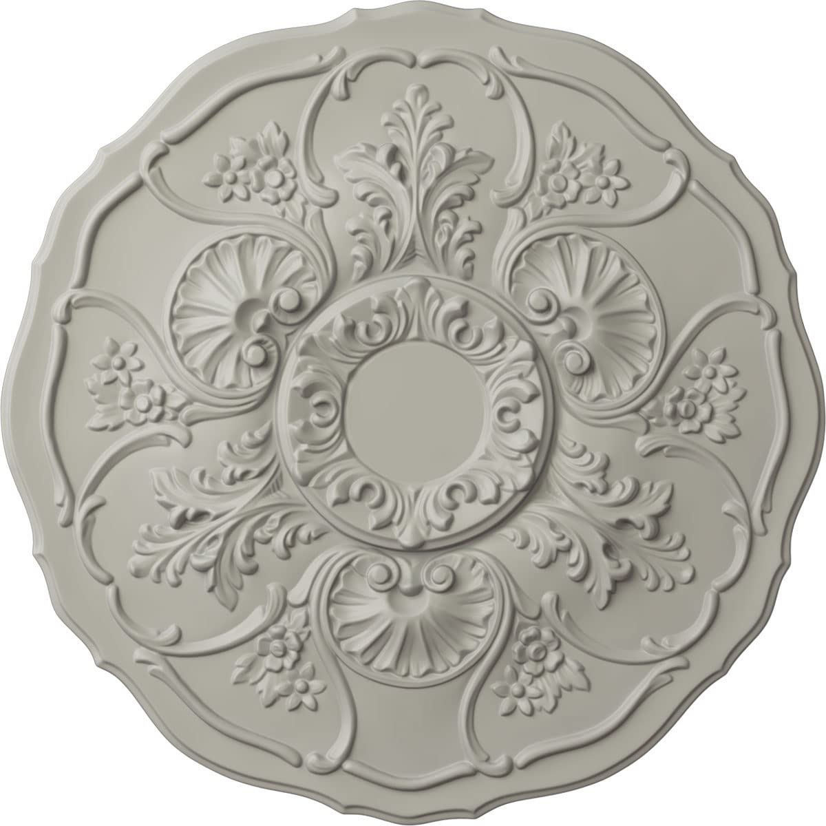 Ekena Millwork CM22CNPCF 22.5 Inch Ceiling Medallion - Hand-Painted Cream Finish, Fits 4