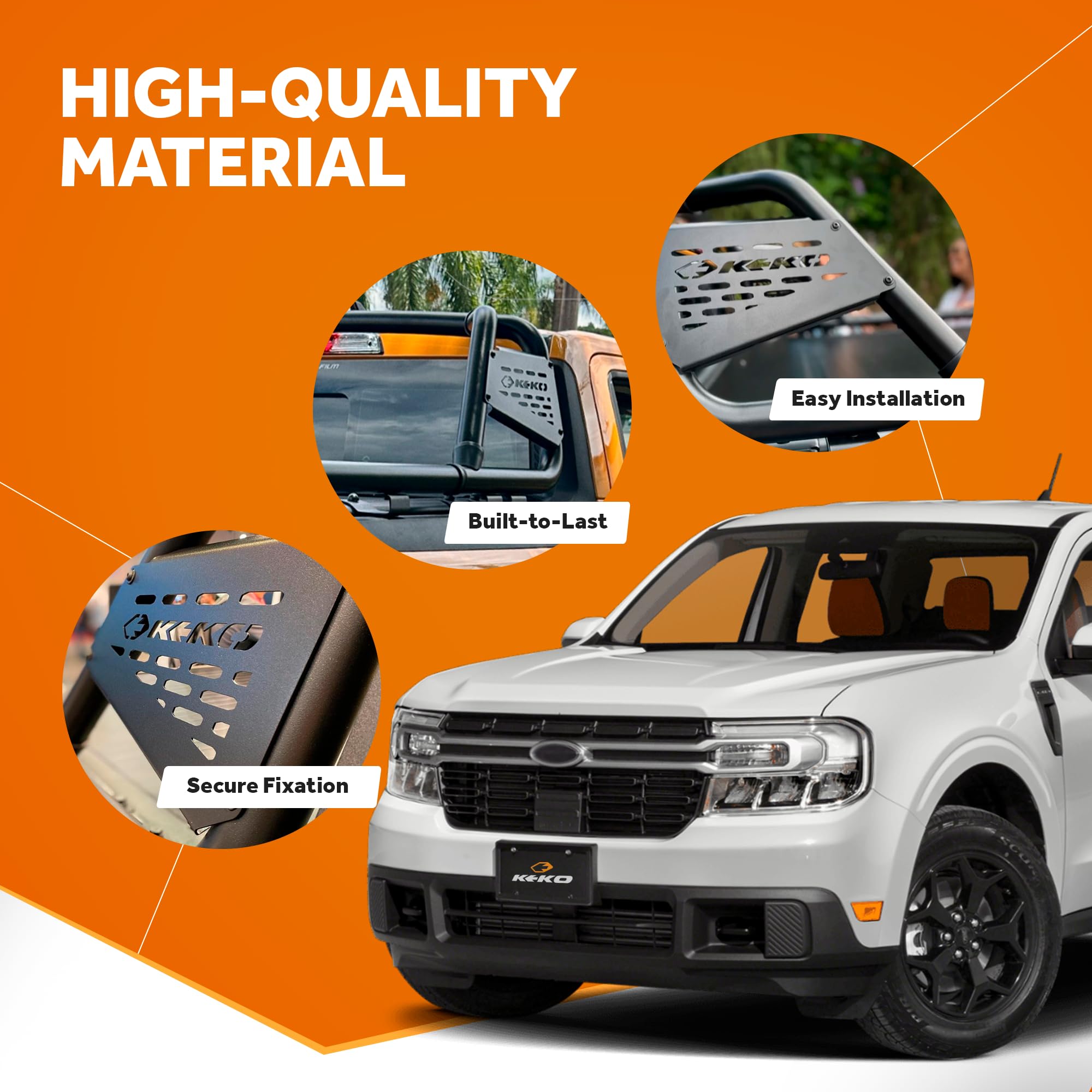 KEKO Truck Sport Bar for Ford Maverick 2022-2025 | Heavy-Duty Carbon & Alloy Steel Sports Bar | Easy Installation Truck Accessories | Perfect for Off-Road Adventures & Truck Customization
