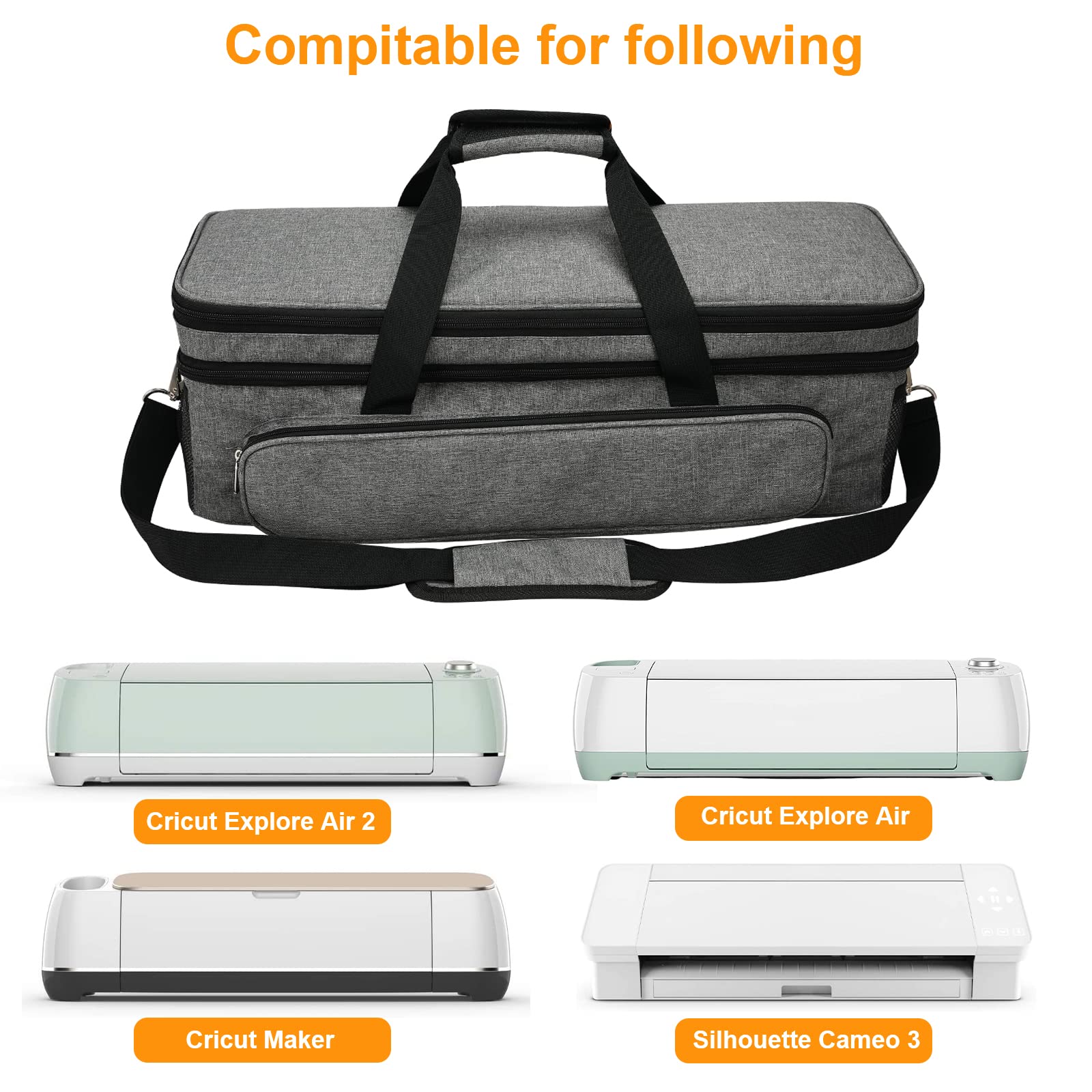 Premium Double-Layer Carrying Case for Cricut Explore Air 1/2/3 & Maker 1/2/3 - Portable Storage Bag with 2 Compartments for Cricut Cutting Machine - Perfect for Crafting, Travel & On-the-Go Projects