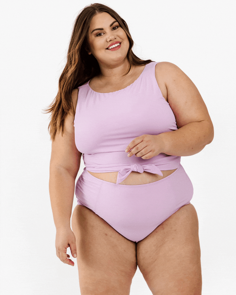 Lilac Knotted Crop Top for Women - Trendy Summer T-Shirt, Casual Boho Chic Blouse, Perfect for Beach, Music Festivals & Street Style