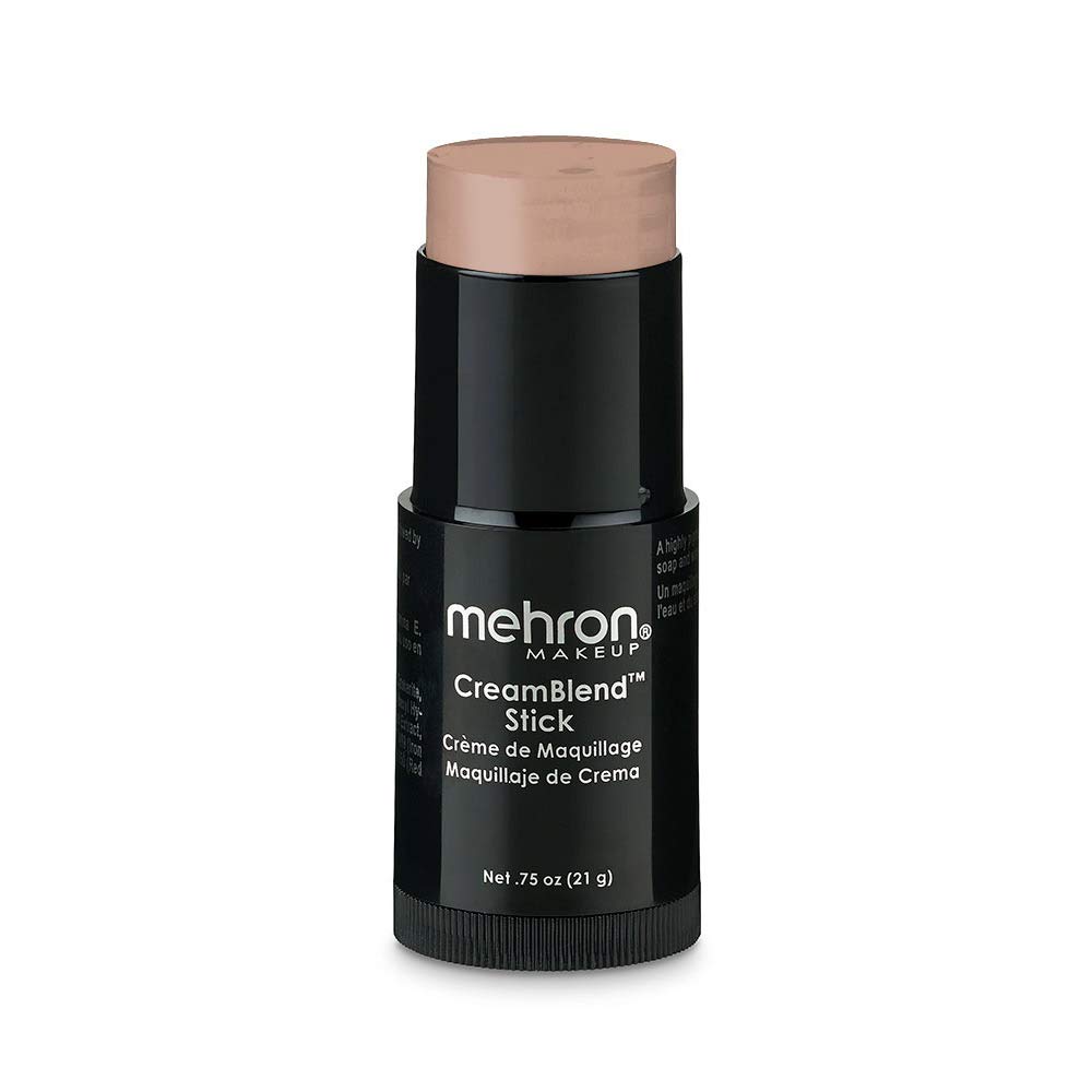 Mehron CreamBlend Stick - Professional Face & Body Paint Makeup for Halloween, Cosplay & Theater | Dark Olive Foundation Cream | .75 oz (21g) | Long-Lasting, Blendable & Waterproof for Costumes & Special Effects